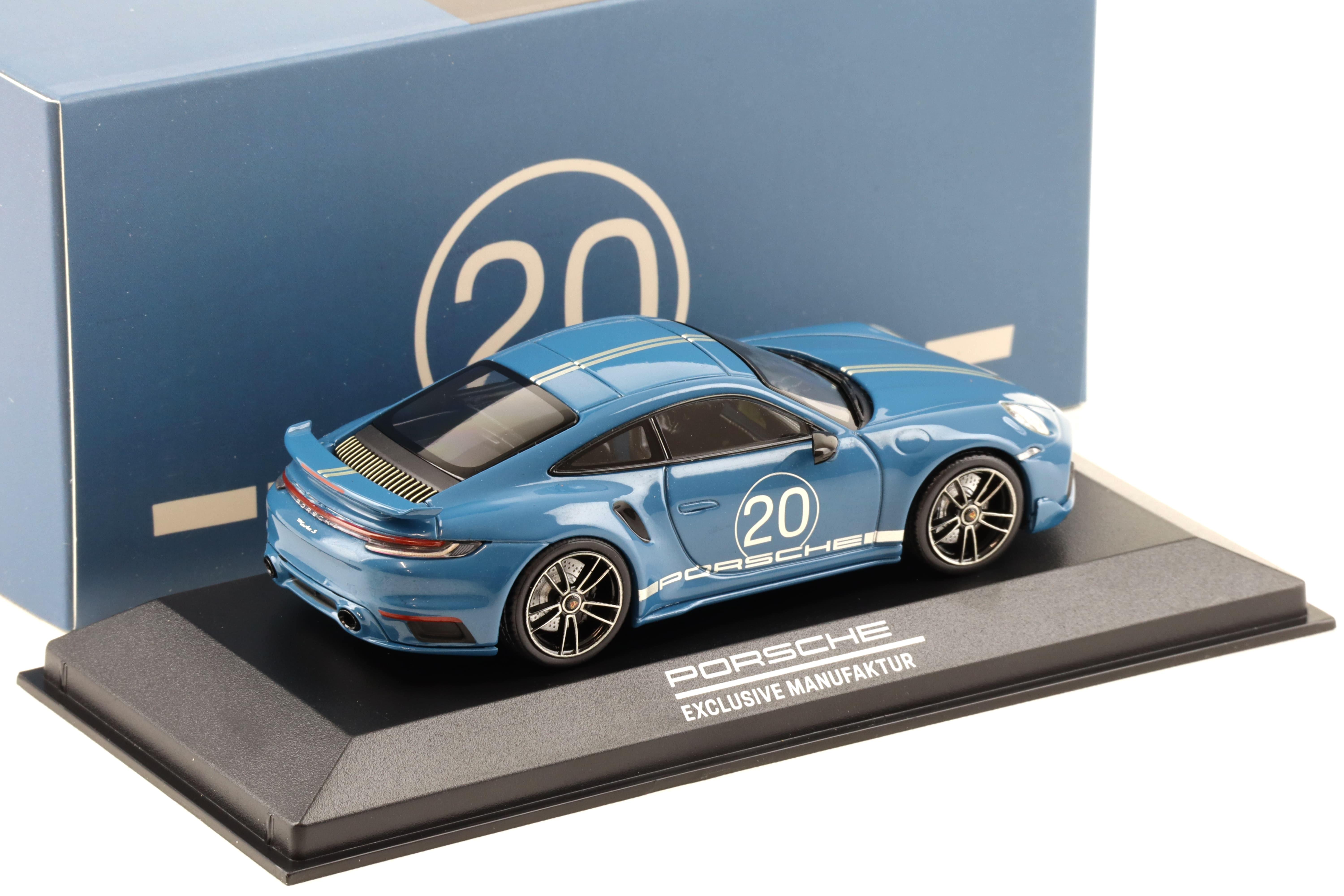 1:43 Minichamps Porsche 911 (992) Turbo S China 20th Anniversary Oslo blue WAP DEALER