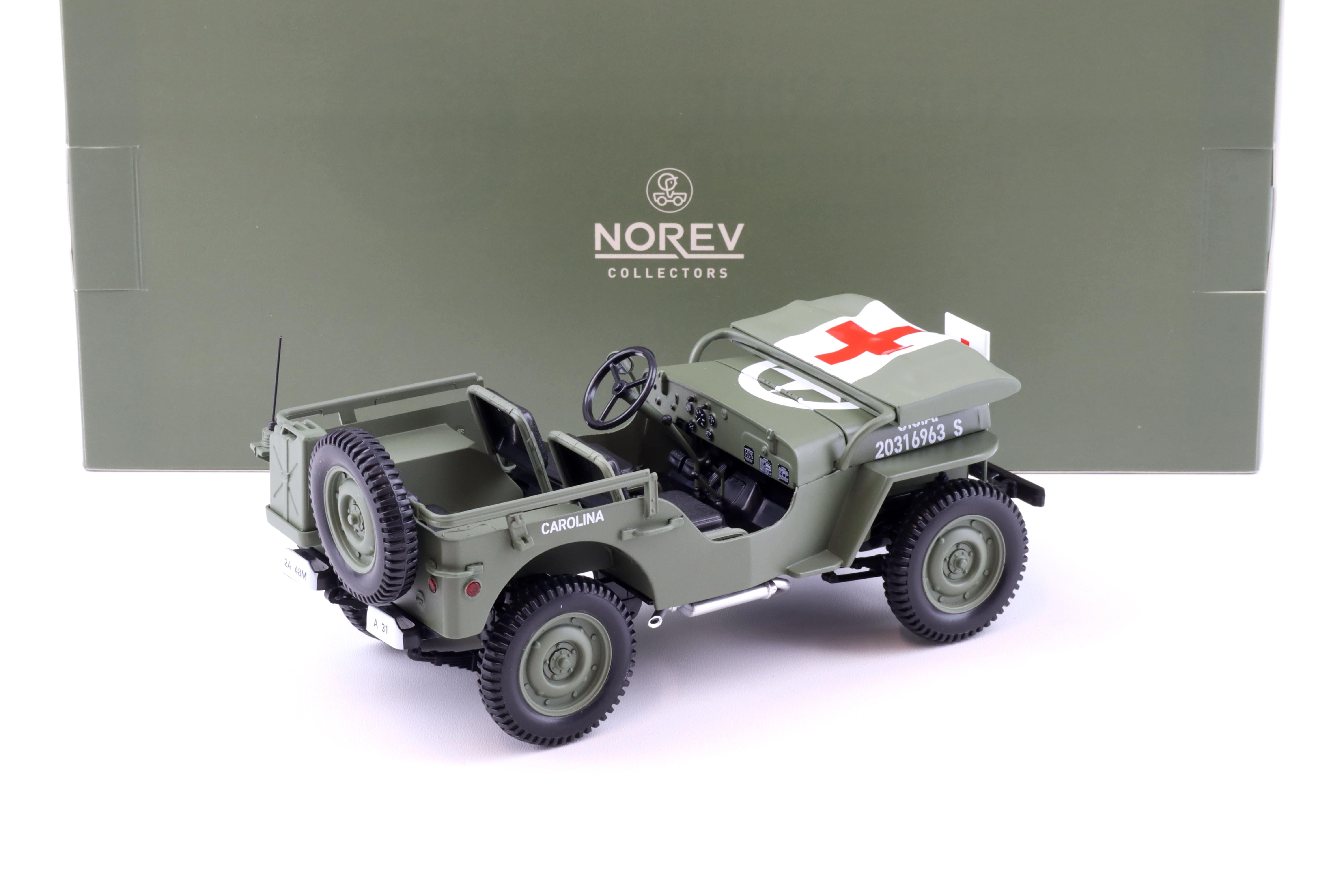 1:18 Norev Jeep Willys Army 1944 Ambulance green/ white  - Limited 200 pcs.