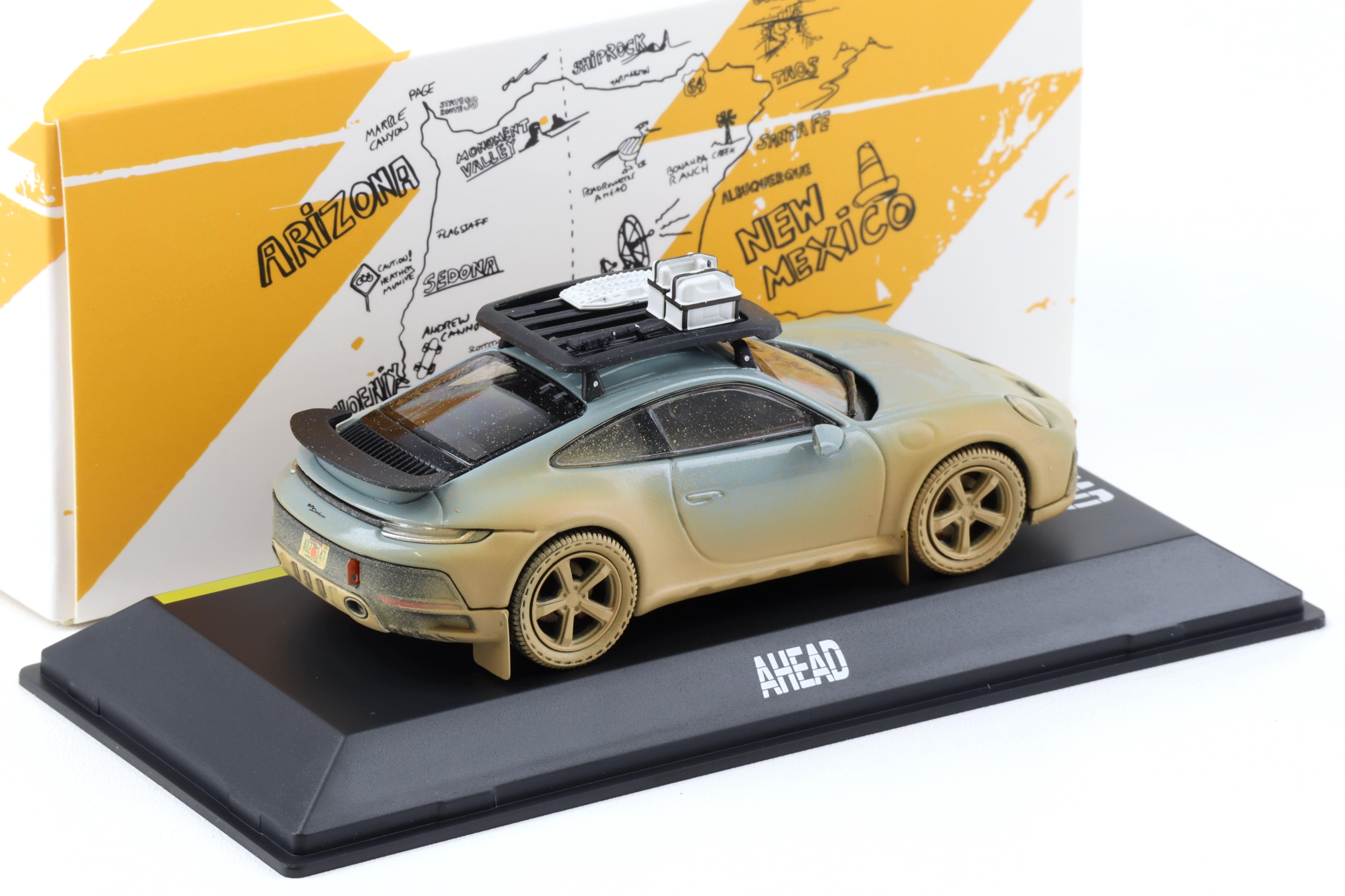 1:43 Spark Porsche 911 (992) Dakar AHEAD Shade green Dirty Version WAP DEALER