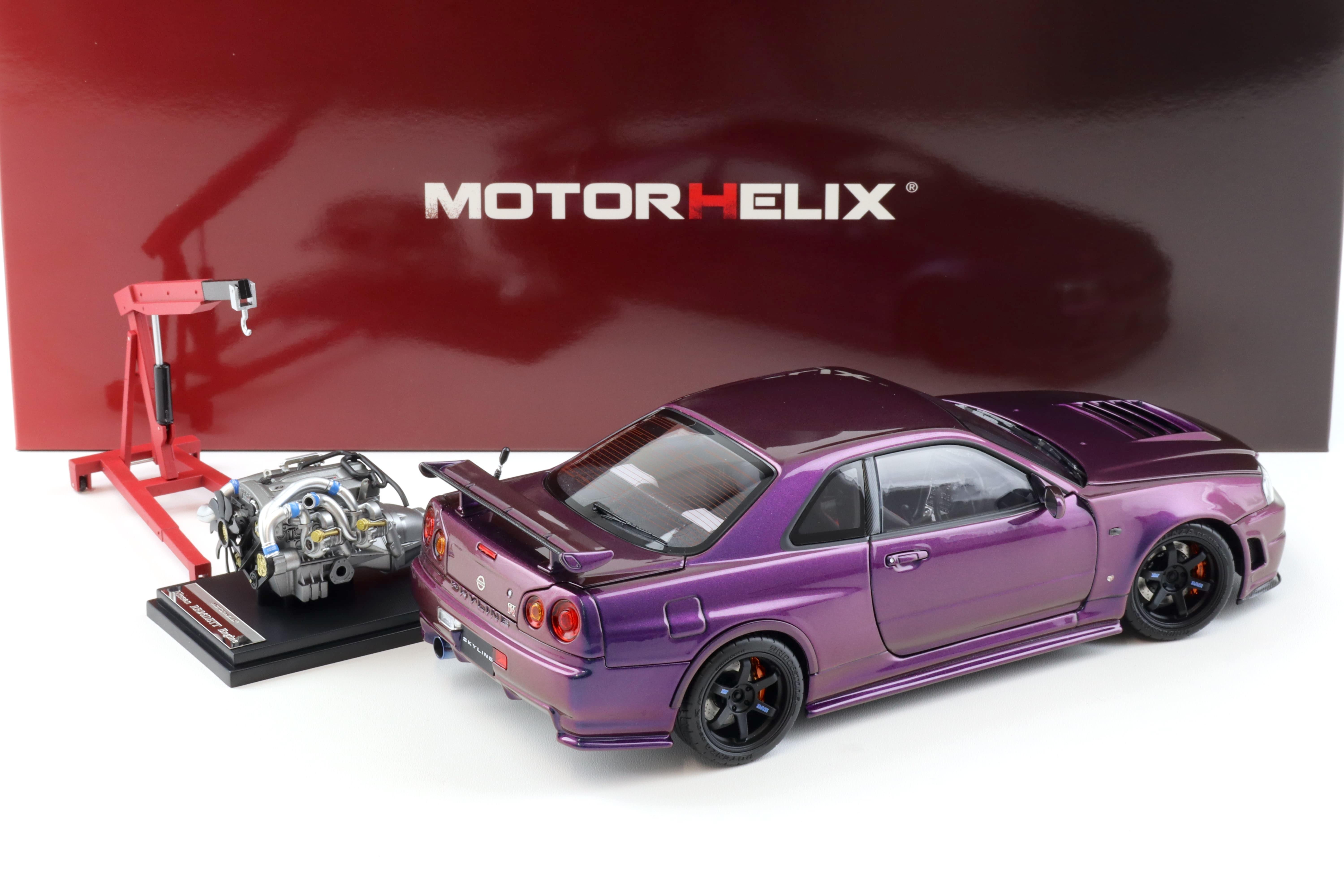 1:18 Motorhelix Nissan Skyline GT-R R34 Nismo CRS Midnight purple III M83410