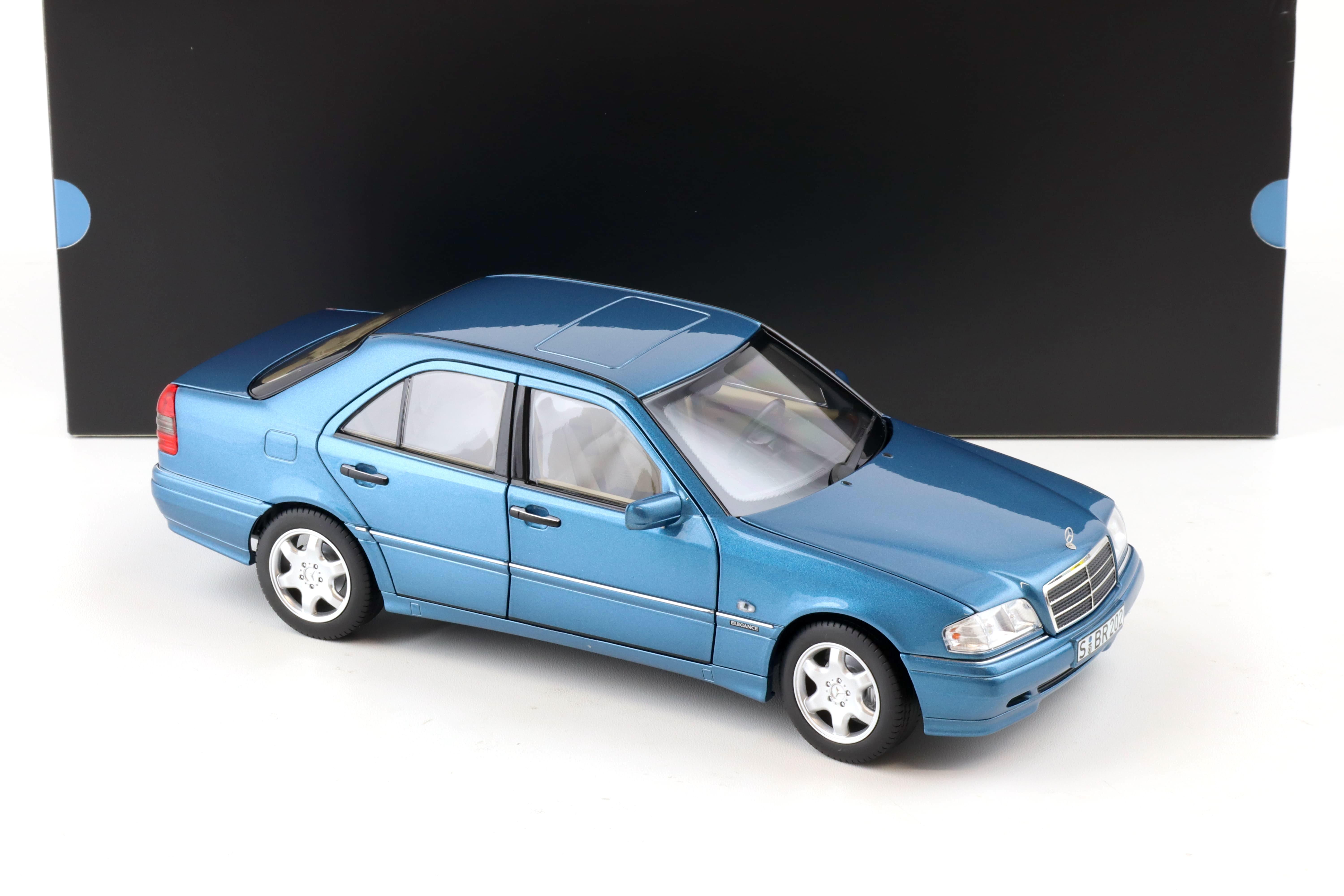 1:18 Norev Mercedes C200 Limousine C-Class W202 aquamarine blue DEALER VERSION