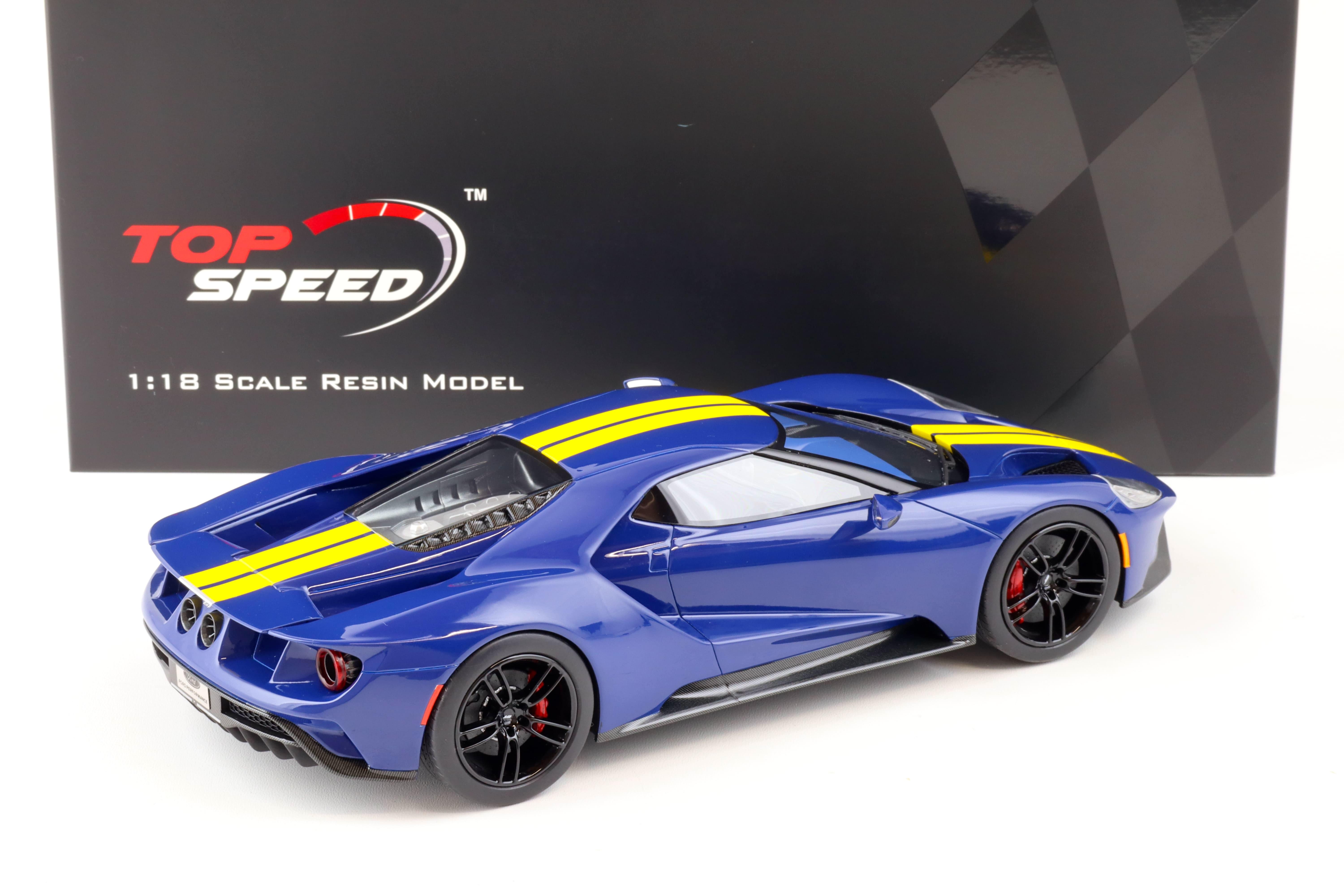 1:18 Top Speed Ford GT Coupe SUNOCO blue/ yellow stripes TS0305
