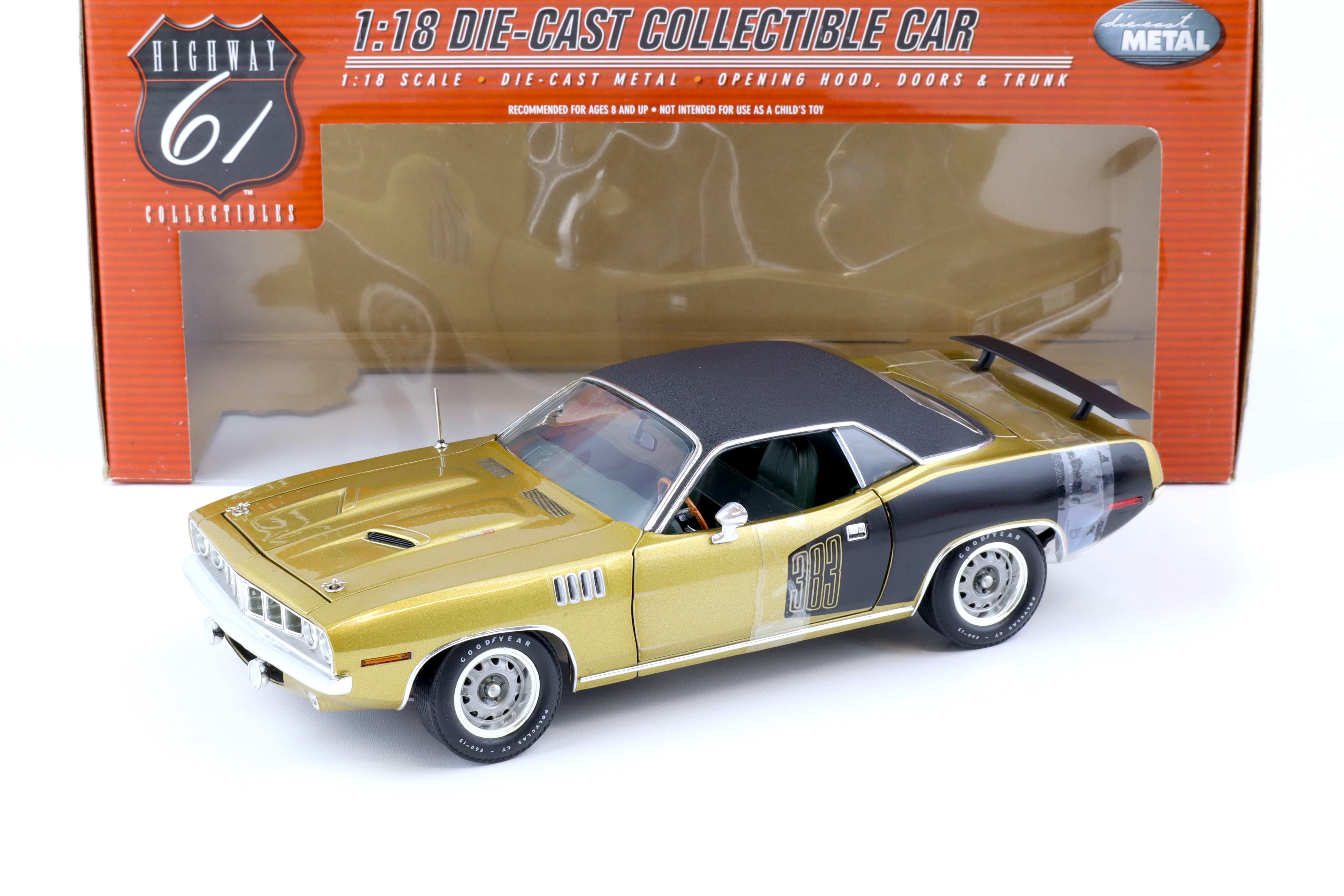 1:18 Highway61 Plymouth Cuda 383 Coupe 1971 gold/black 50467