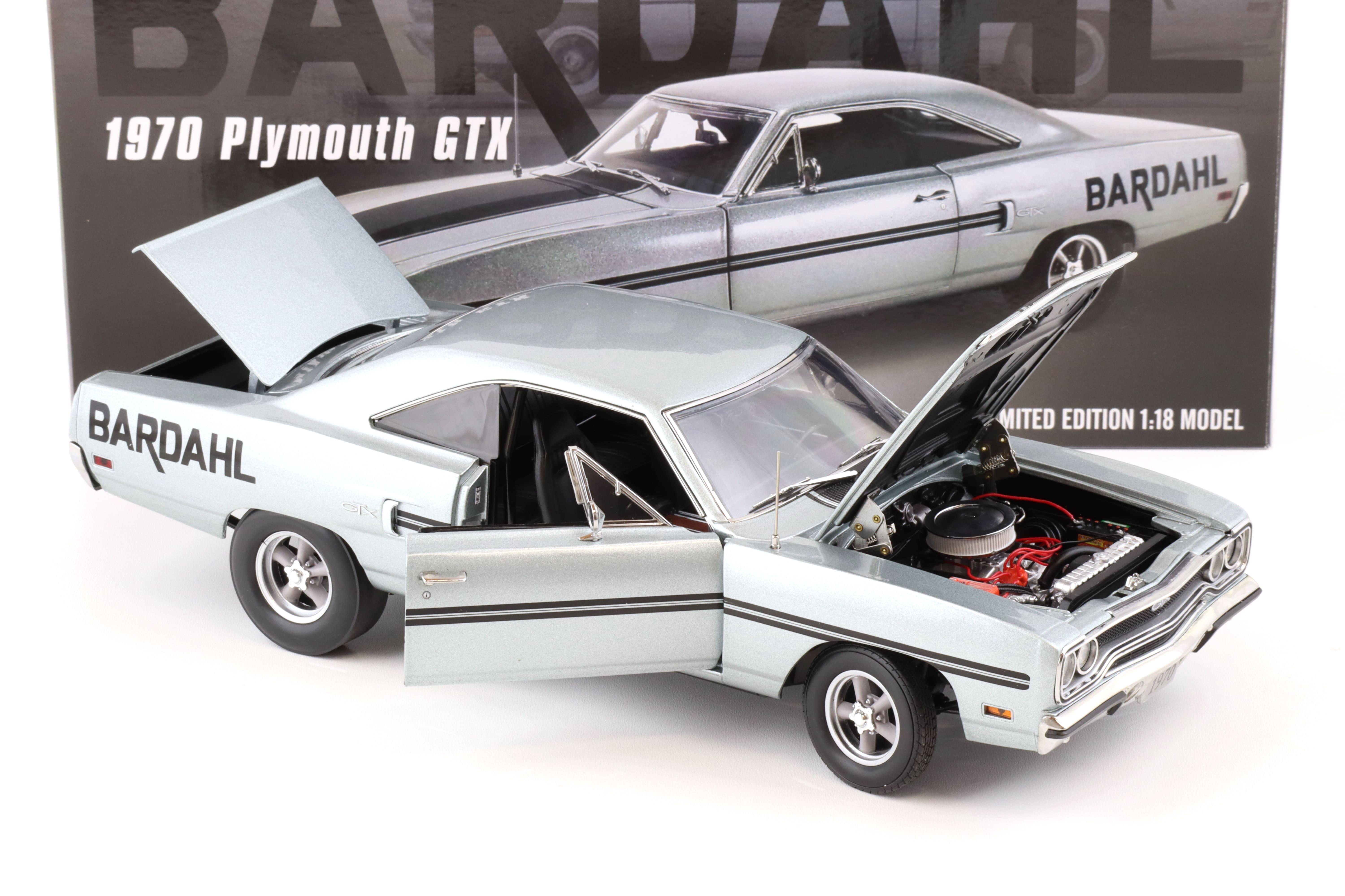 1:18 GMP 1970 Plymouth GTX Dart Car BARDAHL Al Young grey metallic