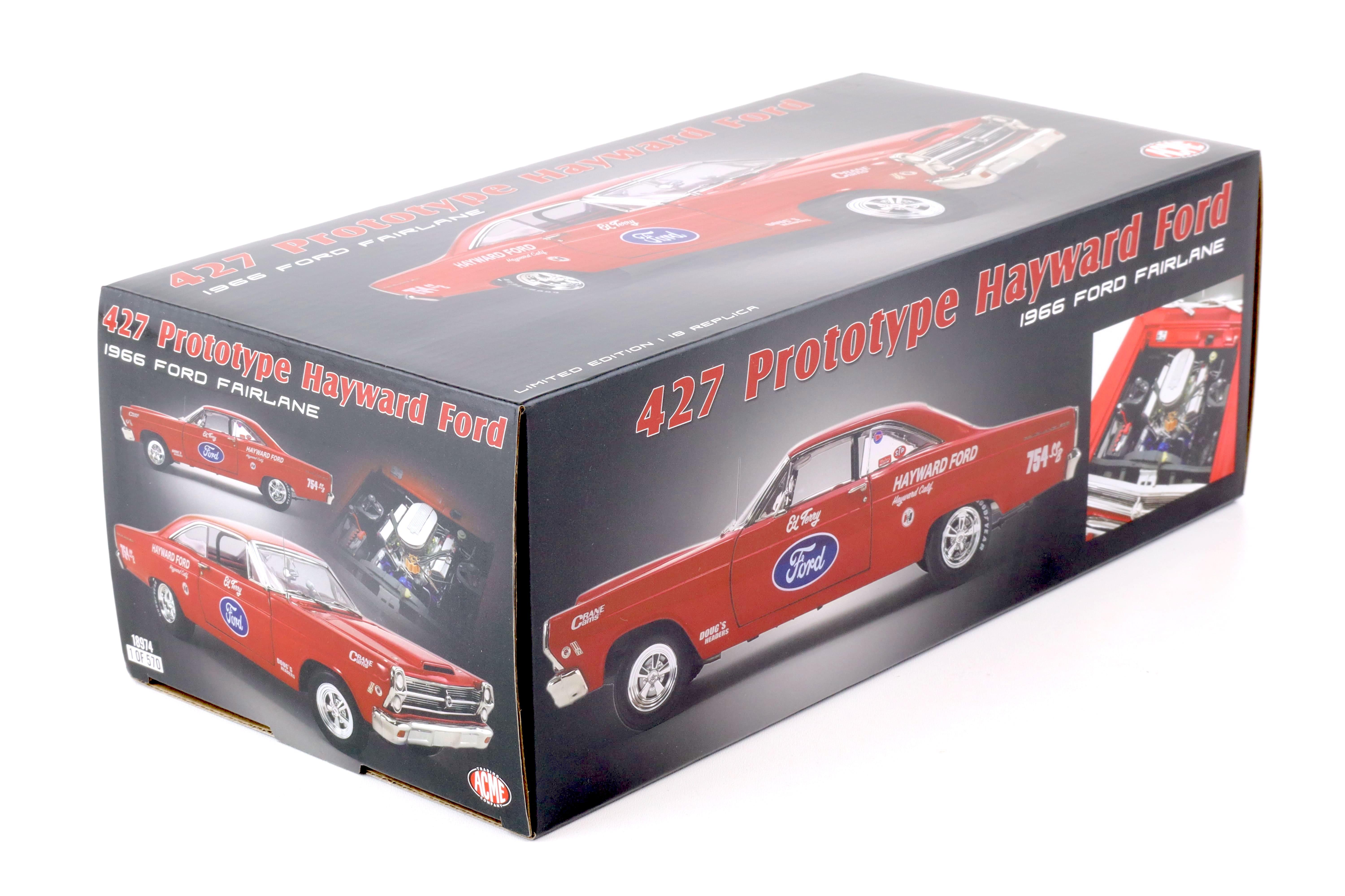 1:18 GMP 1966 Ford Fairlane 427 Prototype Hayward Ford Ed Terry red 18974