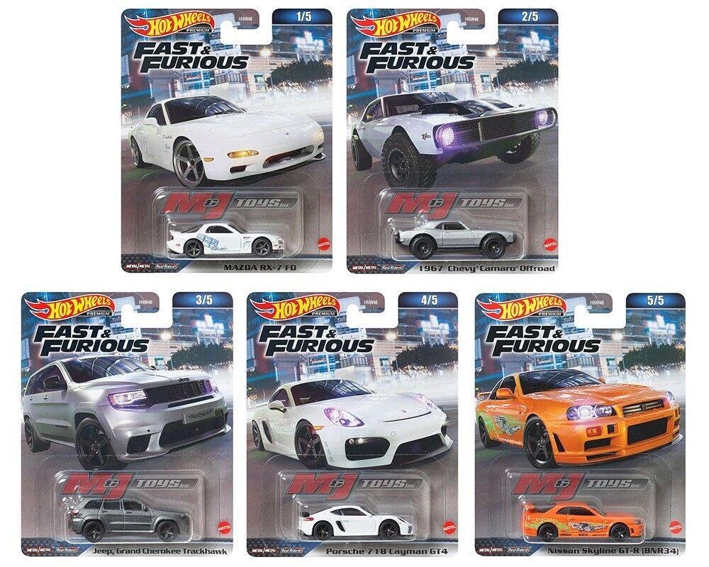 1:64 Hot Wheels Set 2023 Fast & Furious Real Riders 5 pcs. Nissan, Mazda, Chevy