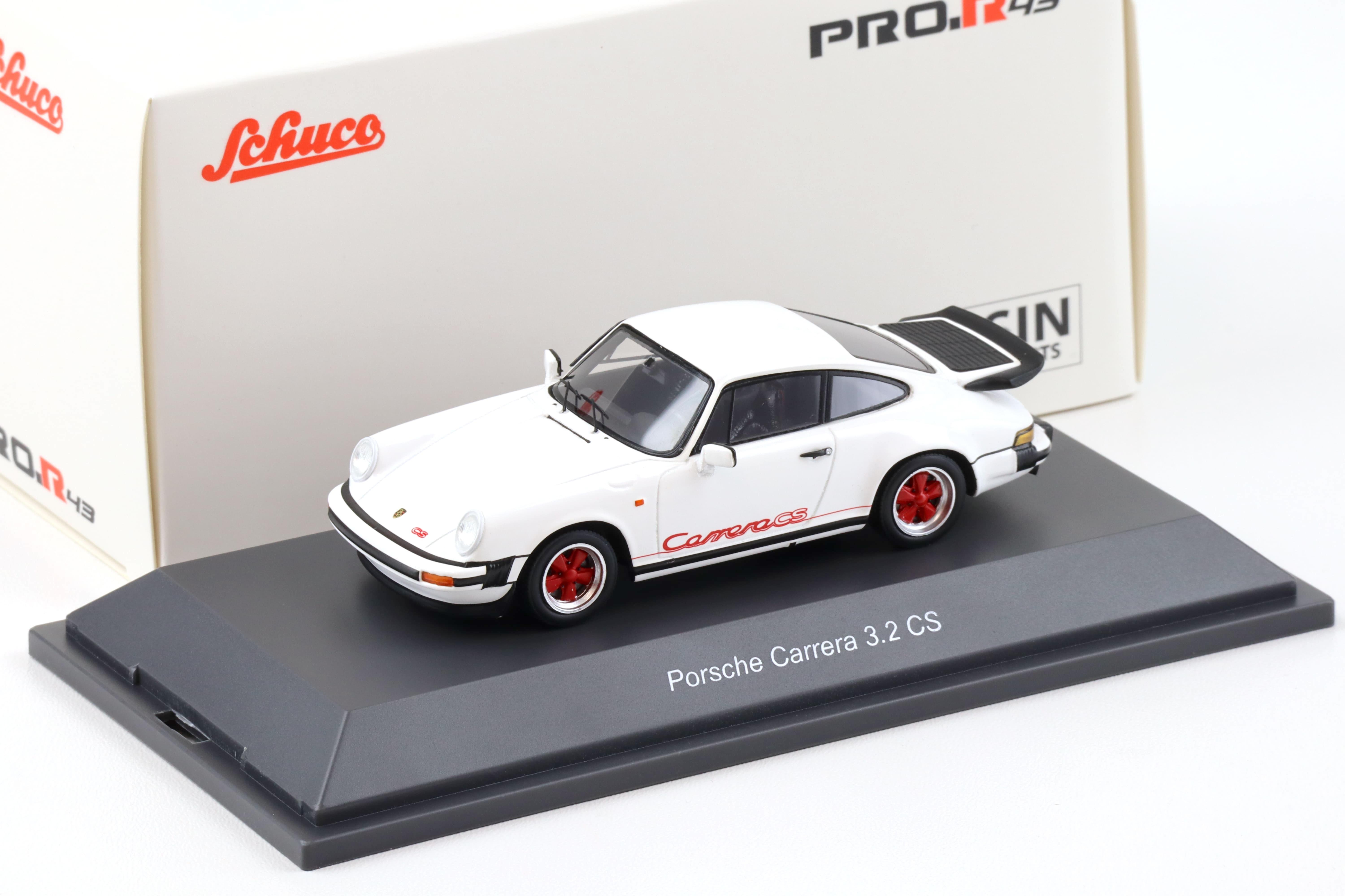 1:43 Schuco PRO.R43 Porsche 911 Carrera 3.2 CS Coupe white/ red