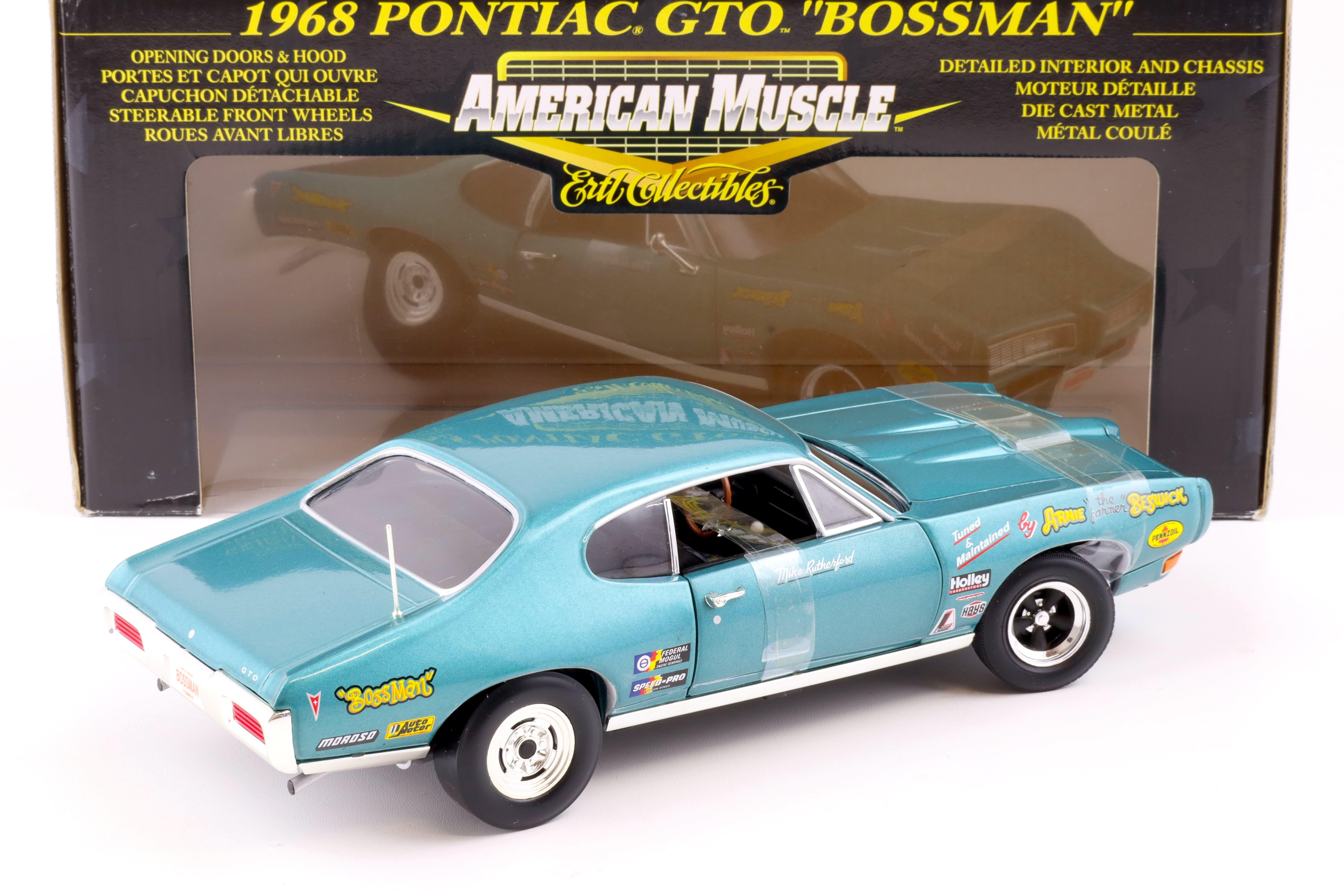 1:18 ERTL 1968 Pontiac GTO Coupe BOSSMAN Arnie Beswick the Farmer blue