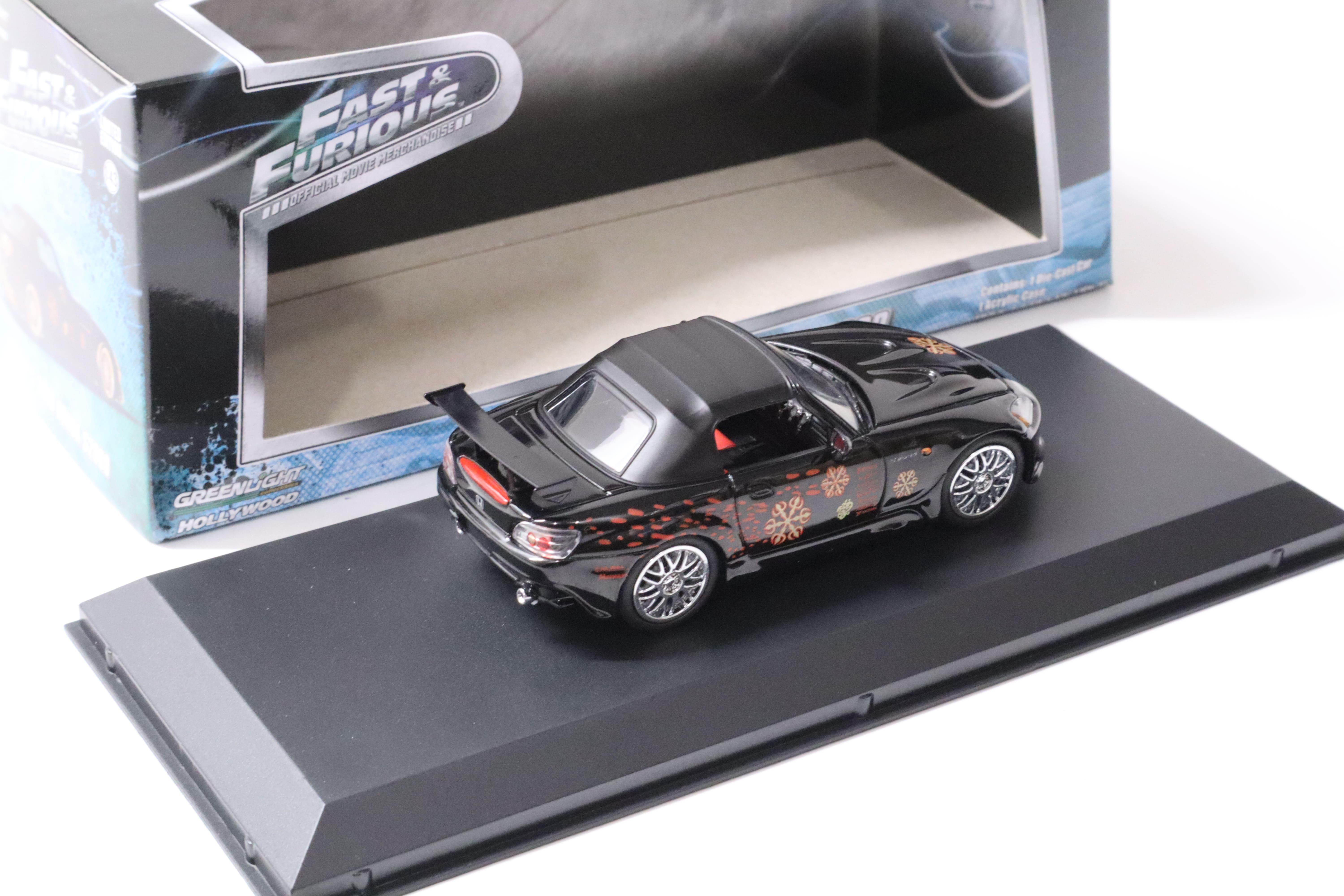 1:43 Greenlight Fast and Furious JOHNNY's 2000 Honda S2000 black