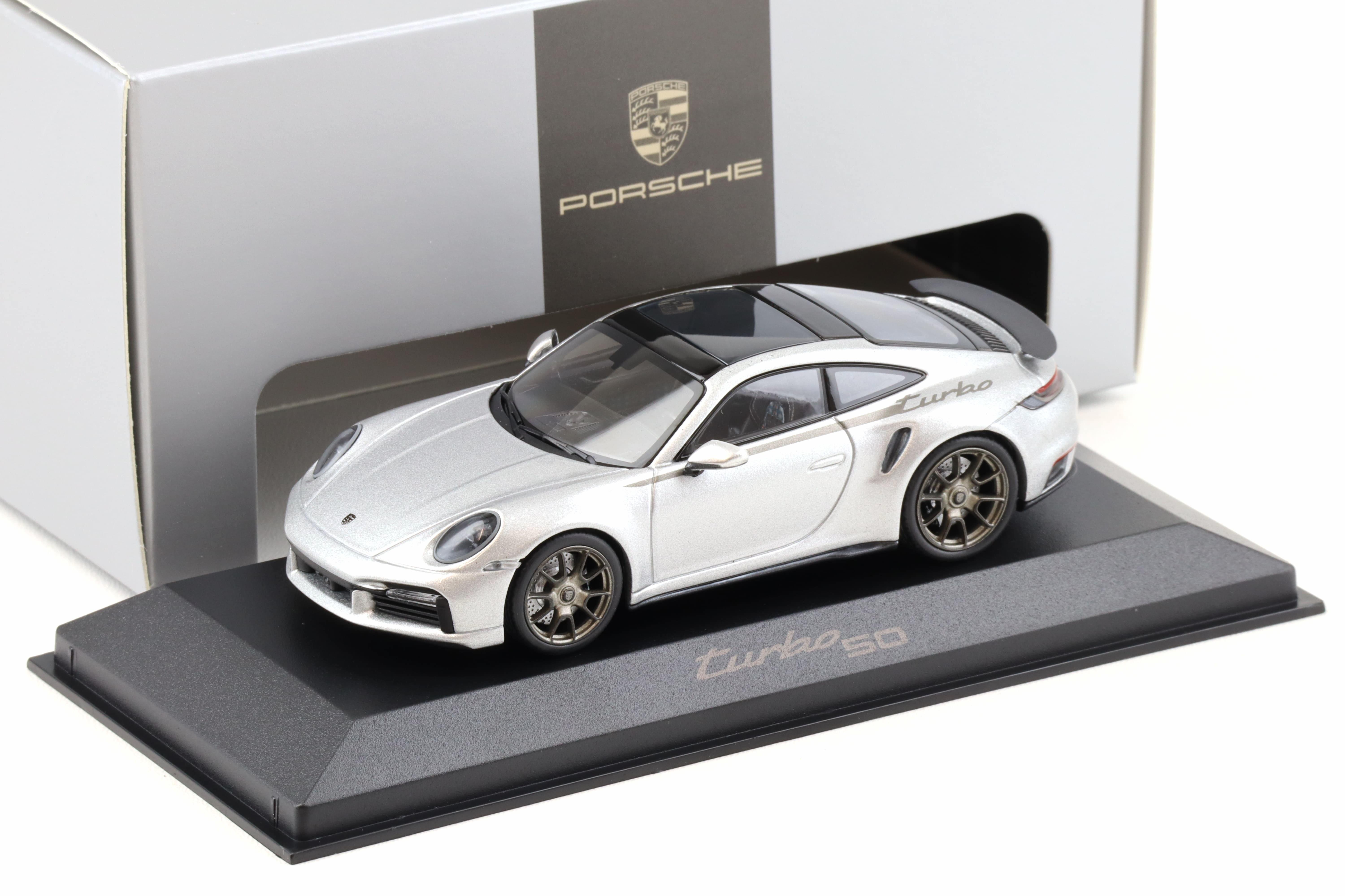 1:43 Minichamps Porsche 911 (992) Turbo S Coupe 50 Jahre Turbo silver WAP DEALER