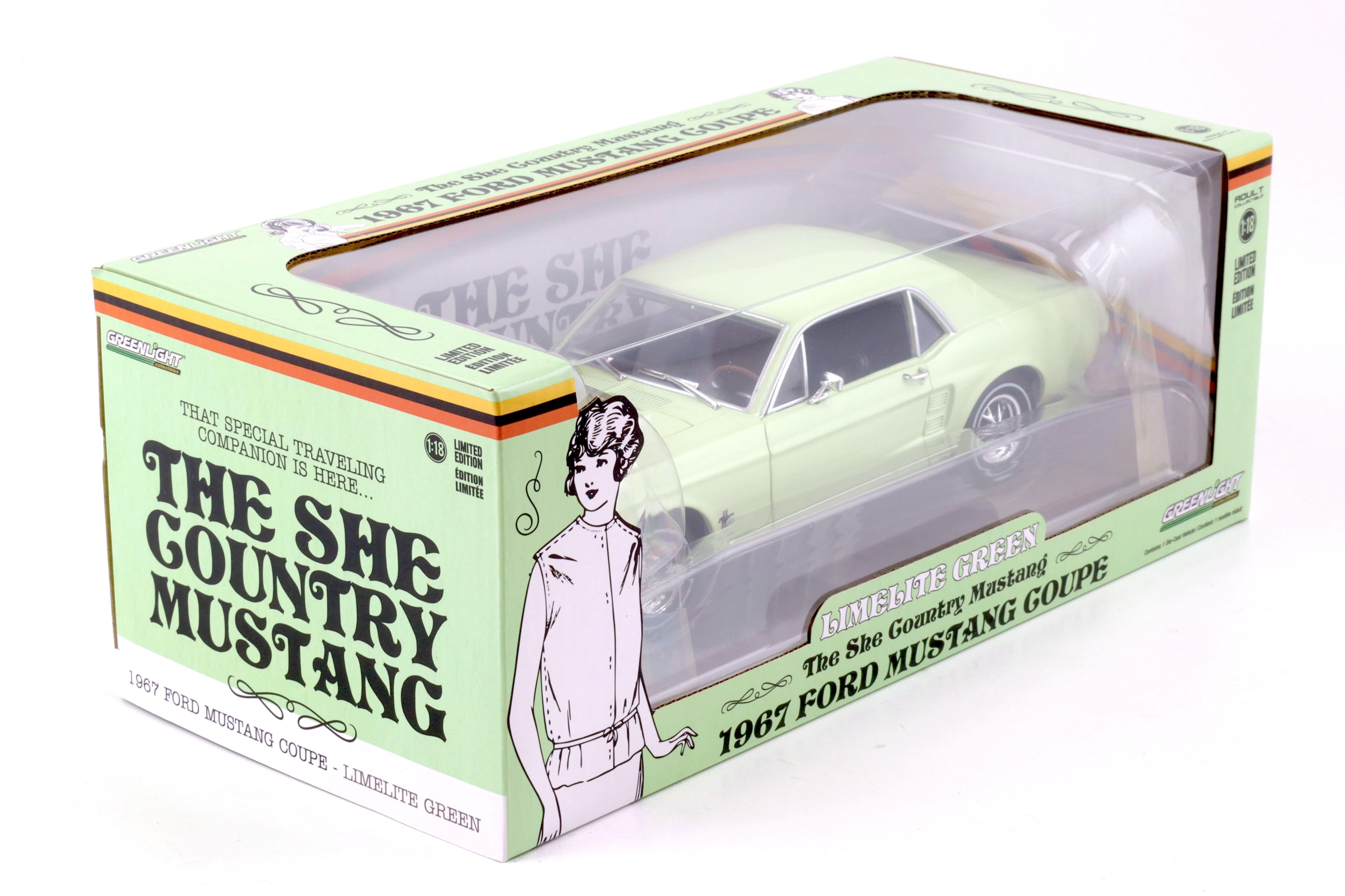 1:18 Greenlight 1967 Ford Mustang Coupe The She Country Mustang Limelite green
