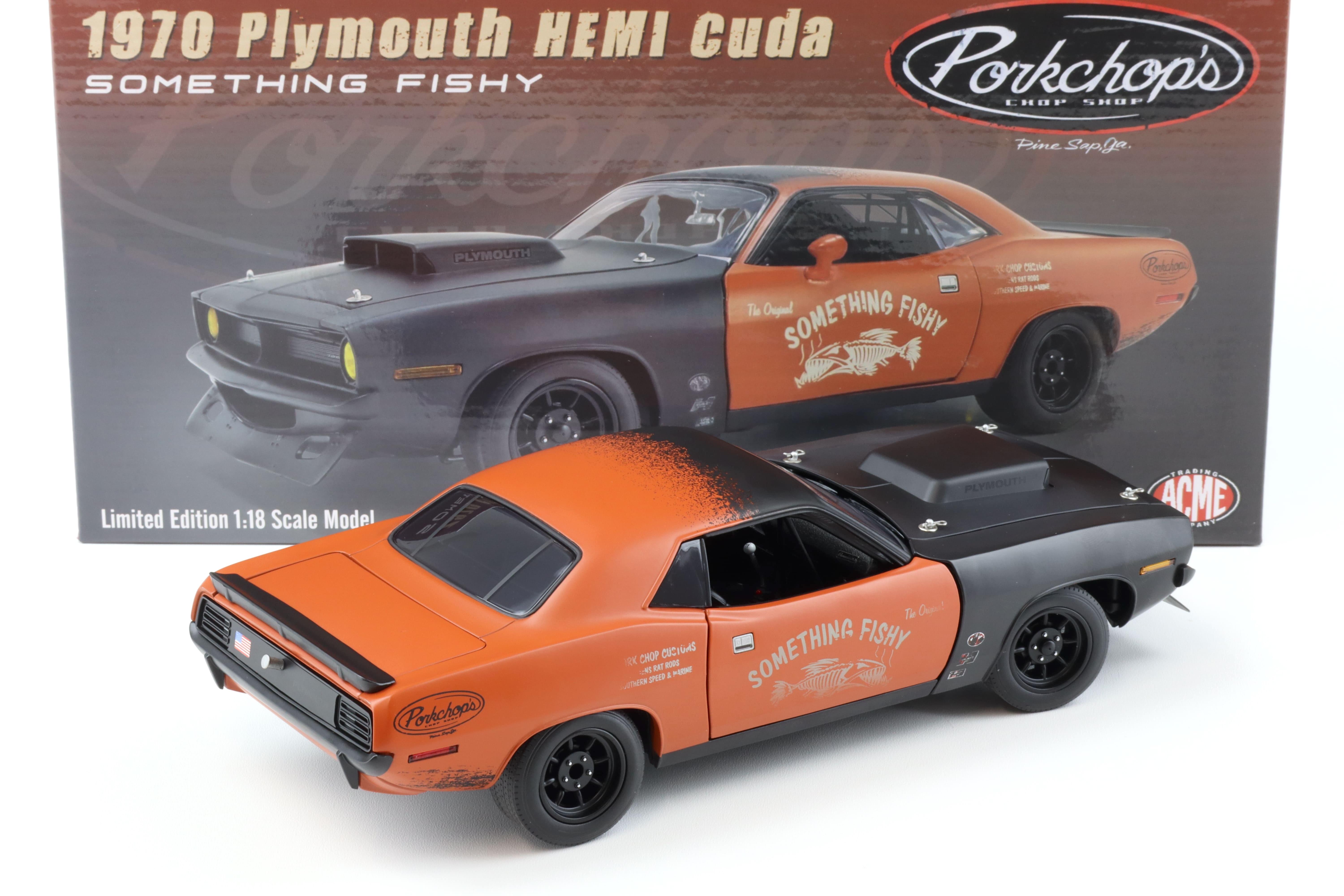 1:18 ACME 1970 Plymouth Hemi Cuda Something Fishy Porkchop's Chop Shop