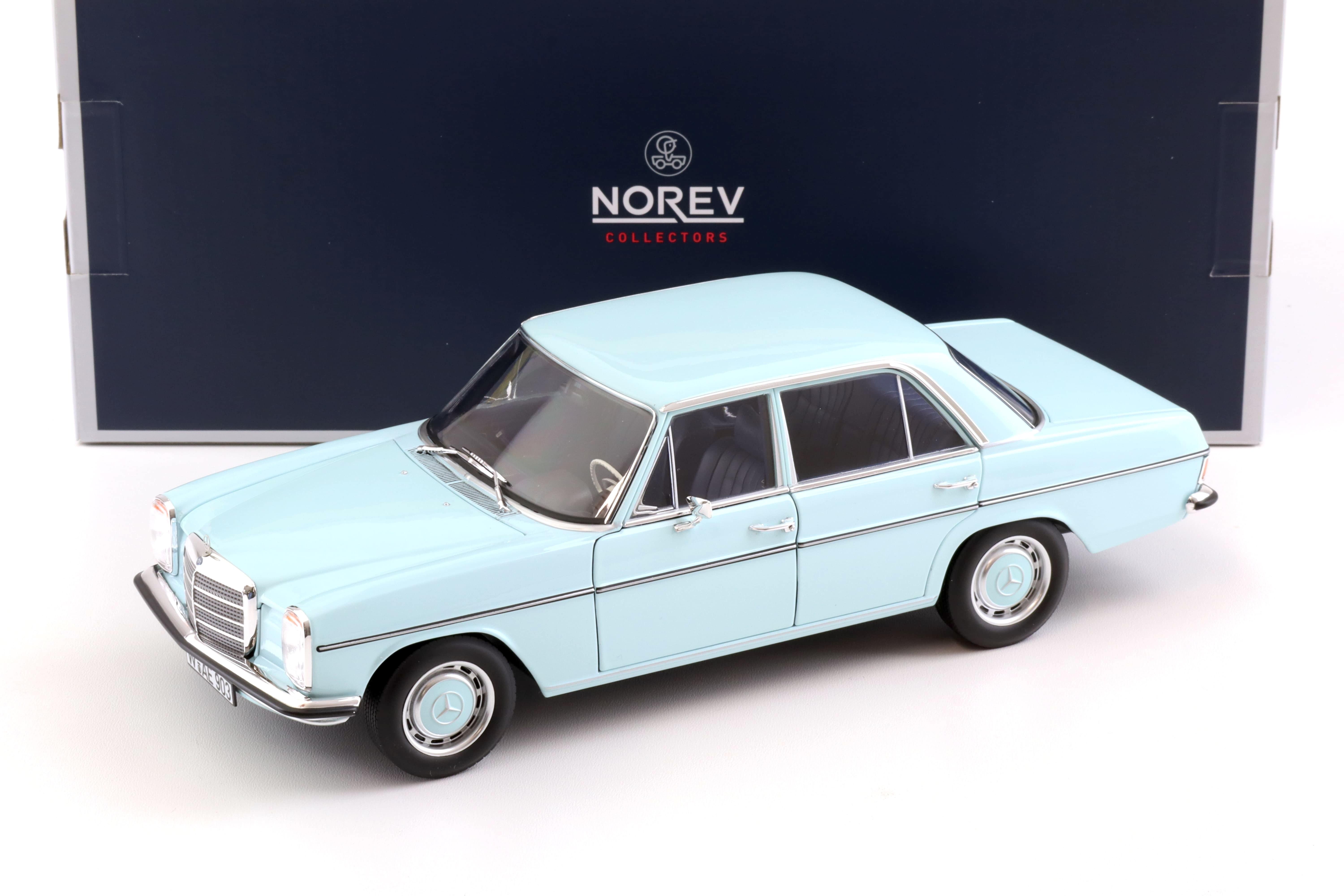 1:18 Norev Mercedes 200 Strich-Acht /8 Limousine W115 light blue 1968