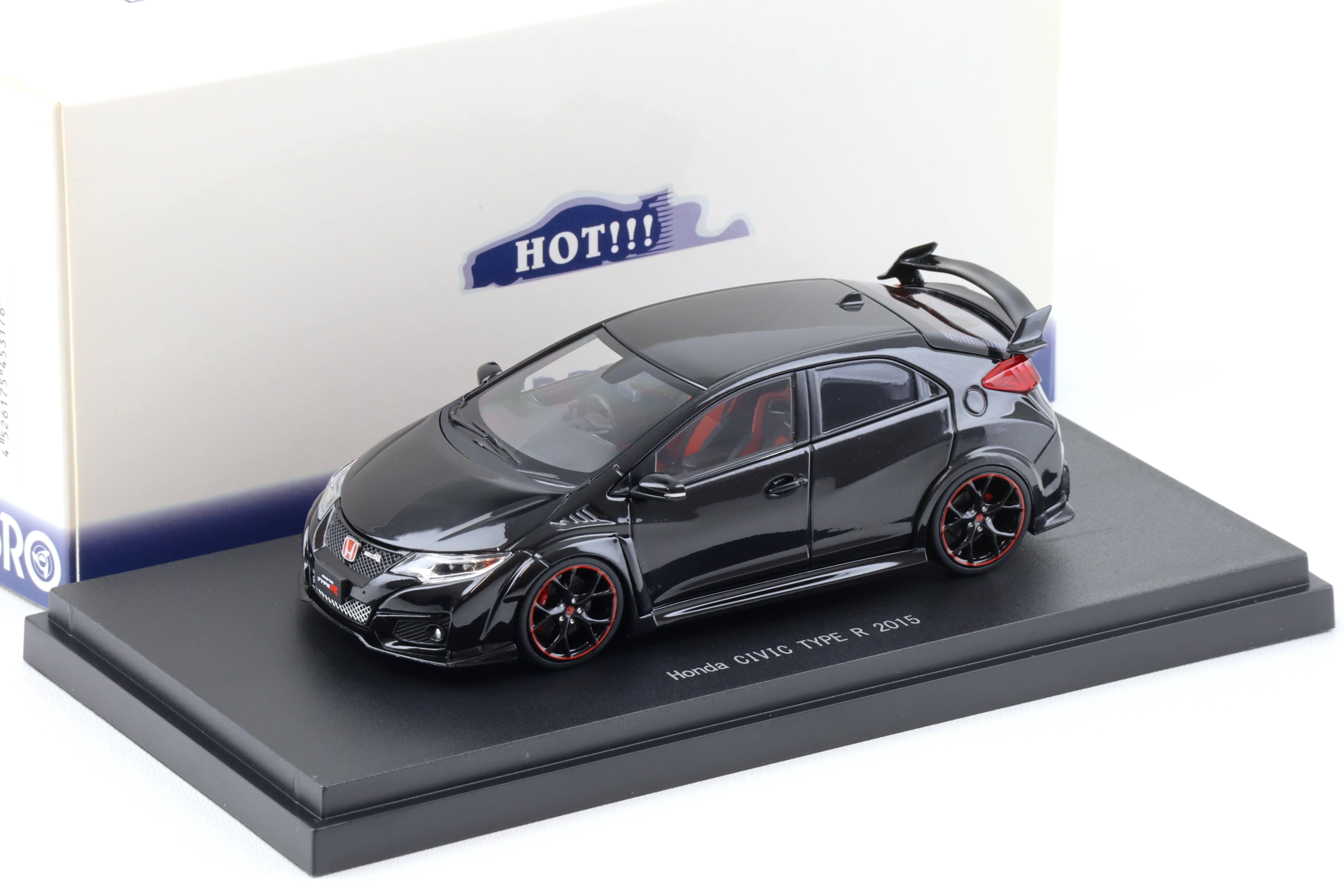 1:43 Ebbro Honda Civic Type R 2015 Japanese License Plate Crystal black pearl