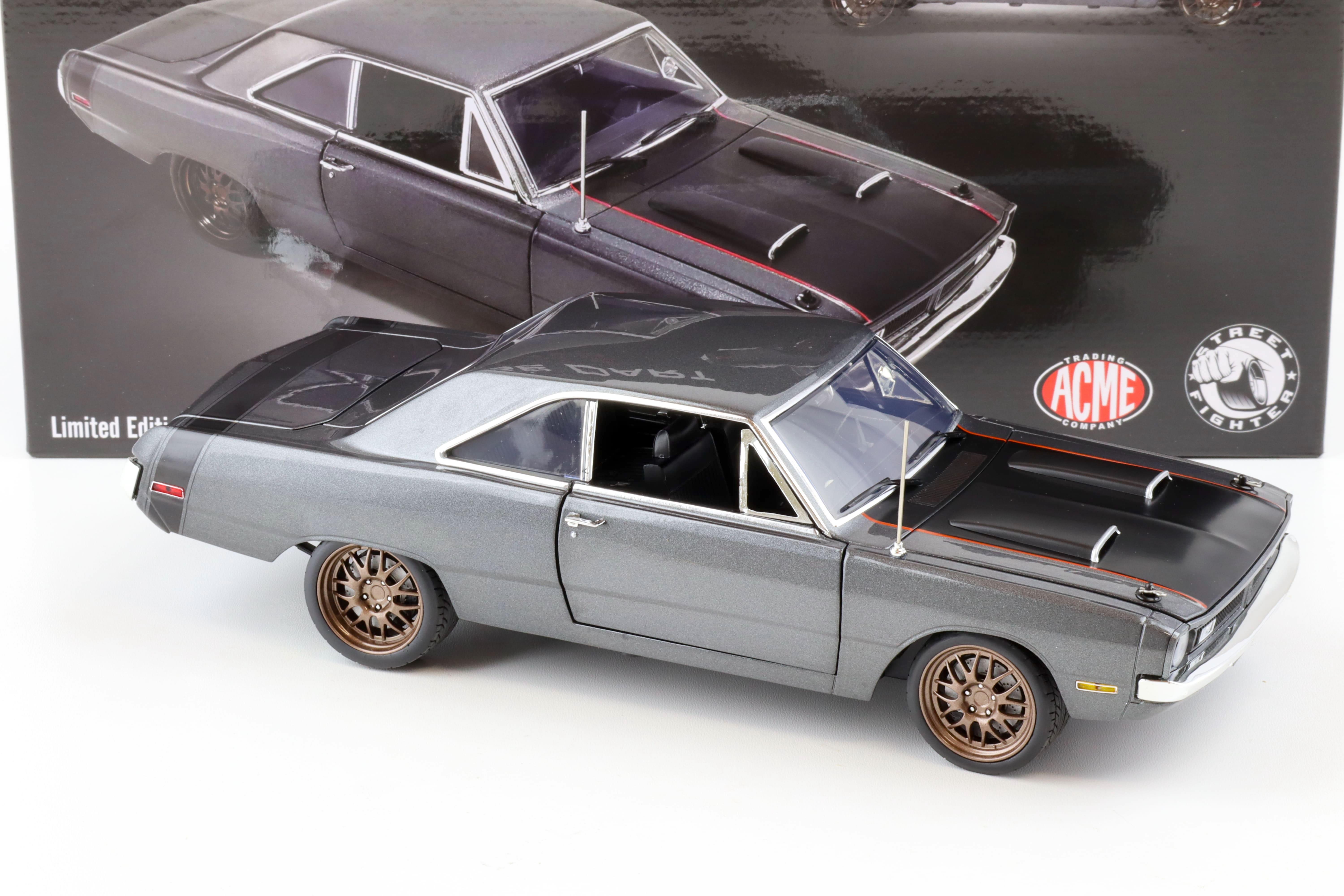 1:18 ACME 1970 Dodge Dart Bullseye Street Fighter grey metallic/ black