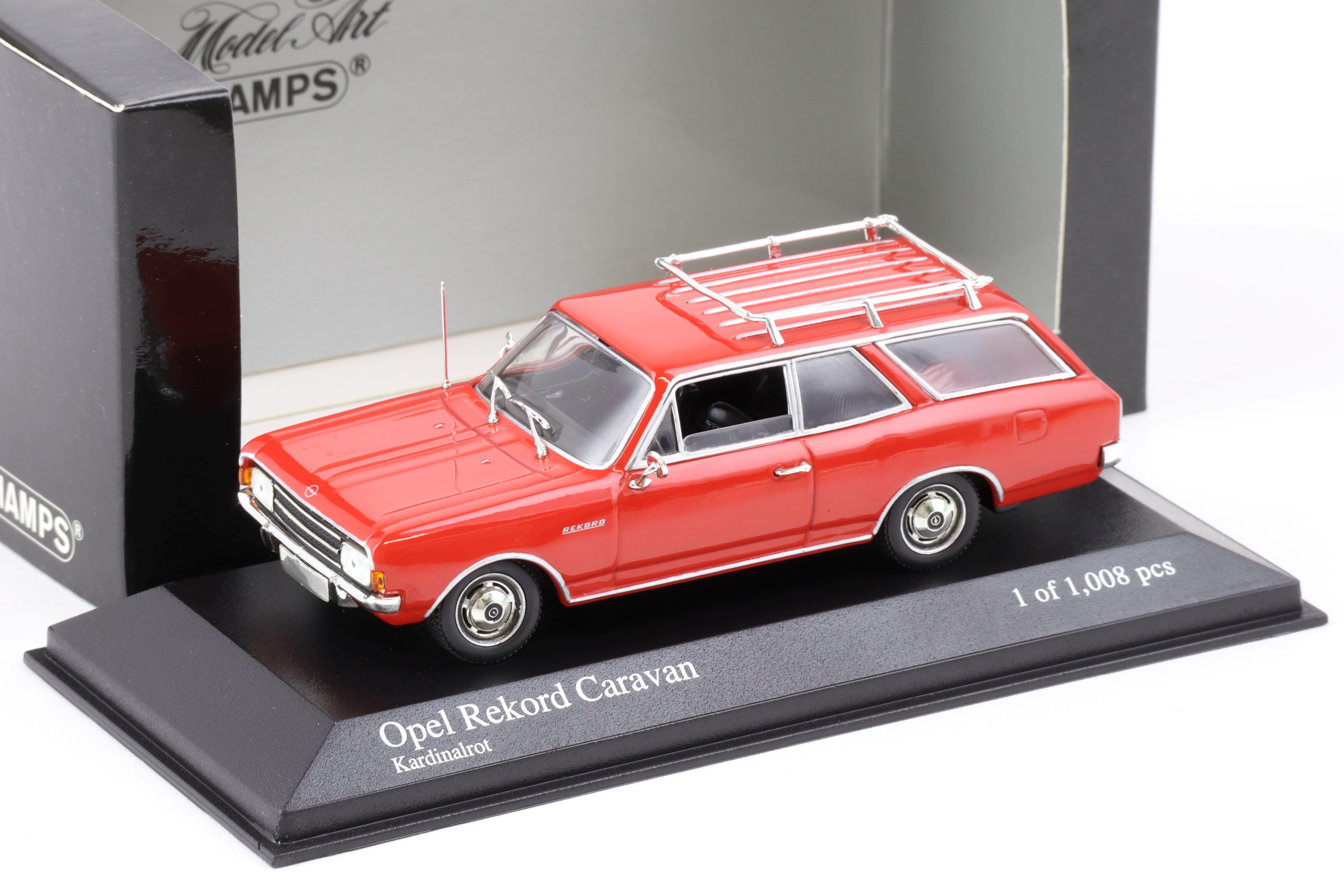 1:43 Minichamps Opel Rekord C Caravan Break 1966 Kardinal red