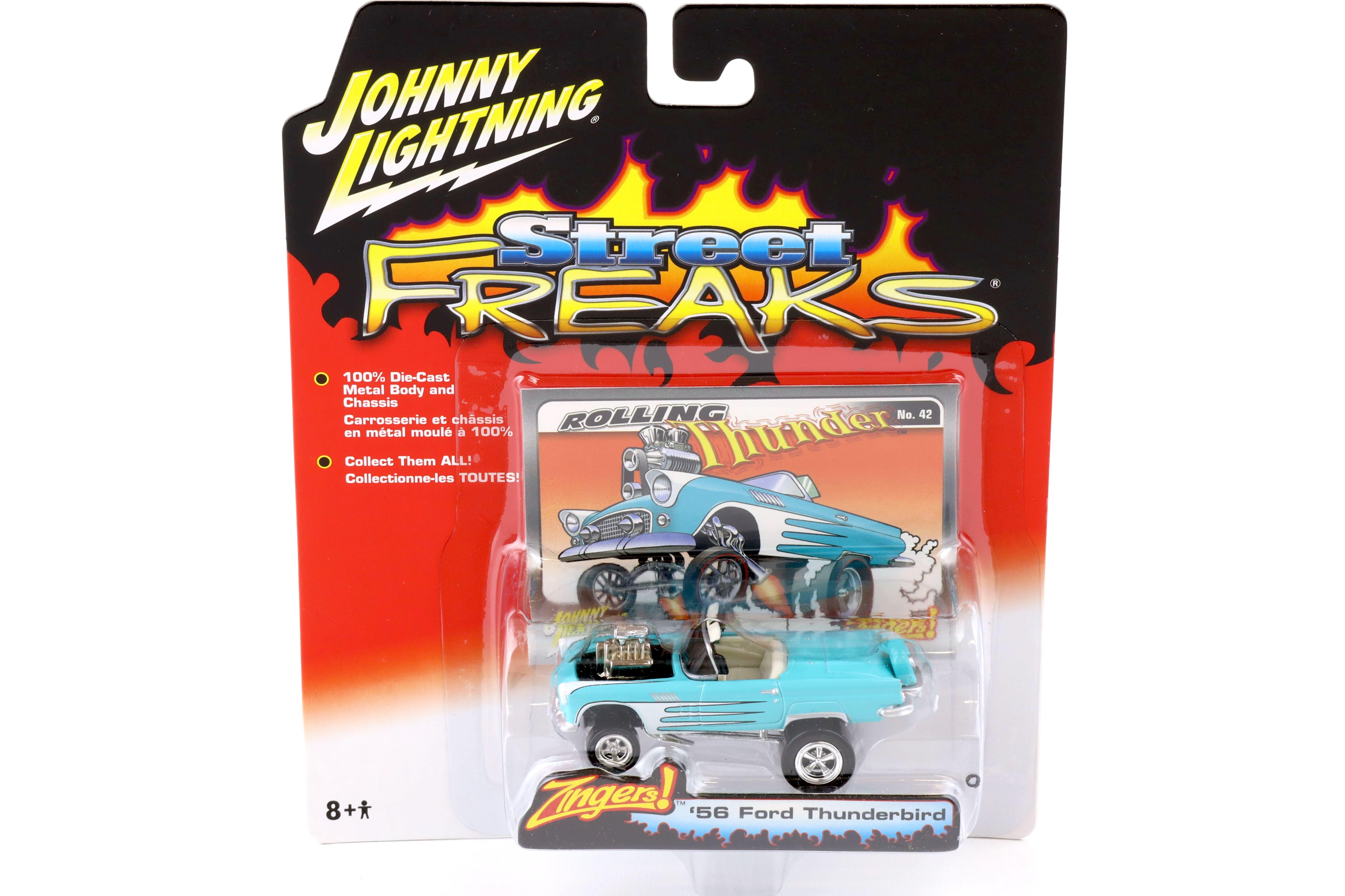 1:64 Johnny Lightning Street Freaks 50301B Zingers 1956 Ford Thunderbird blue