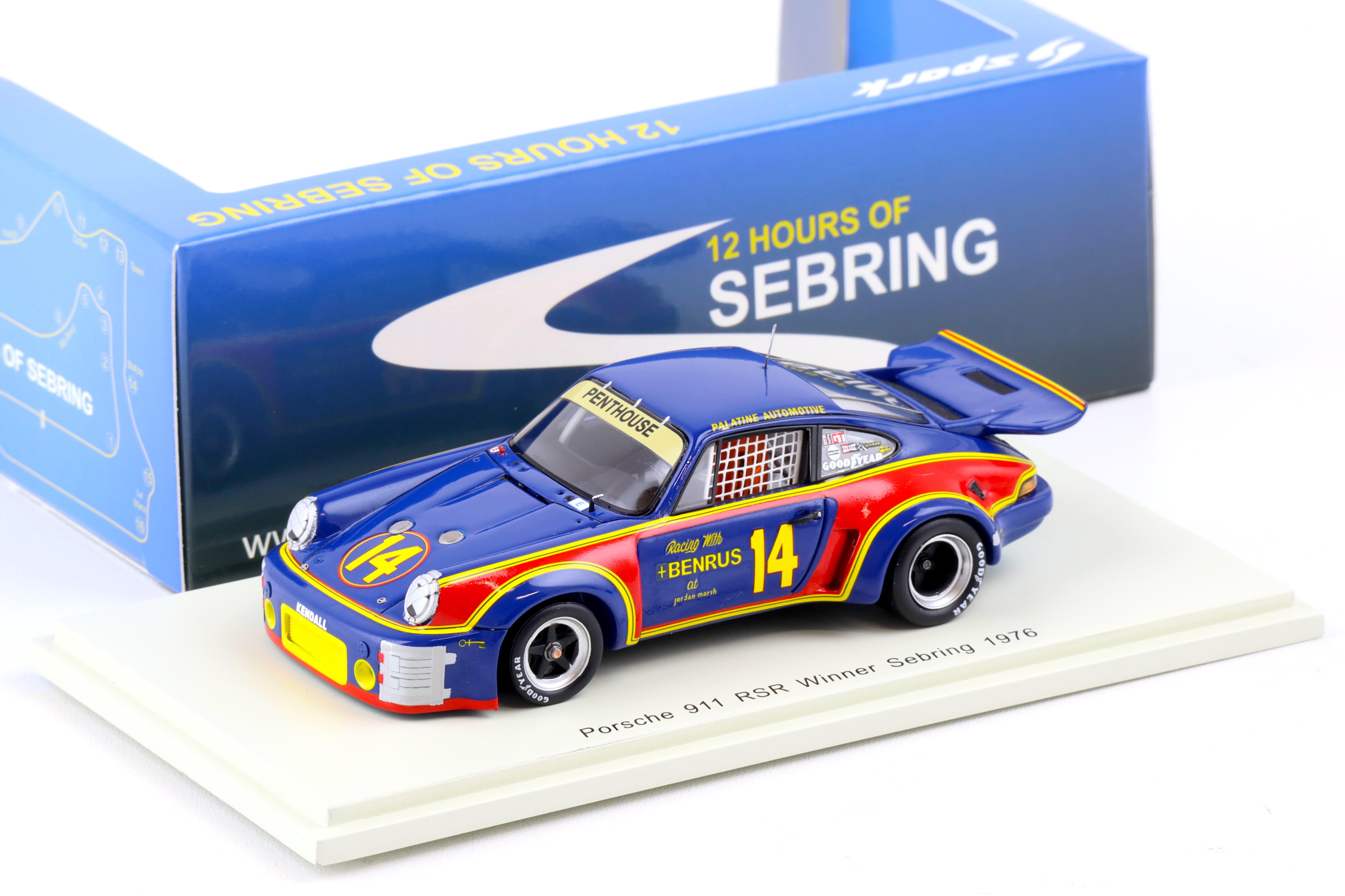 1:43 Spark Porsche 911 RSR Winner Sebring 1976 Holbert/ Keyser #14