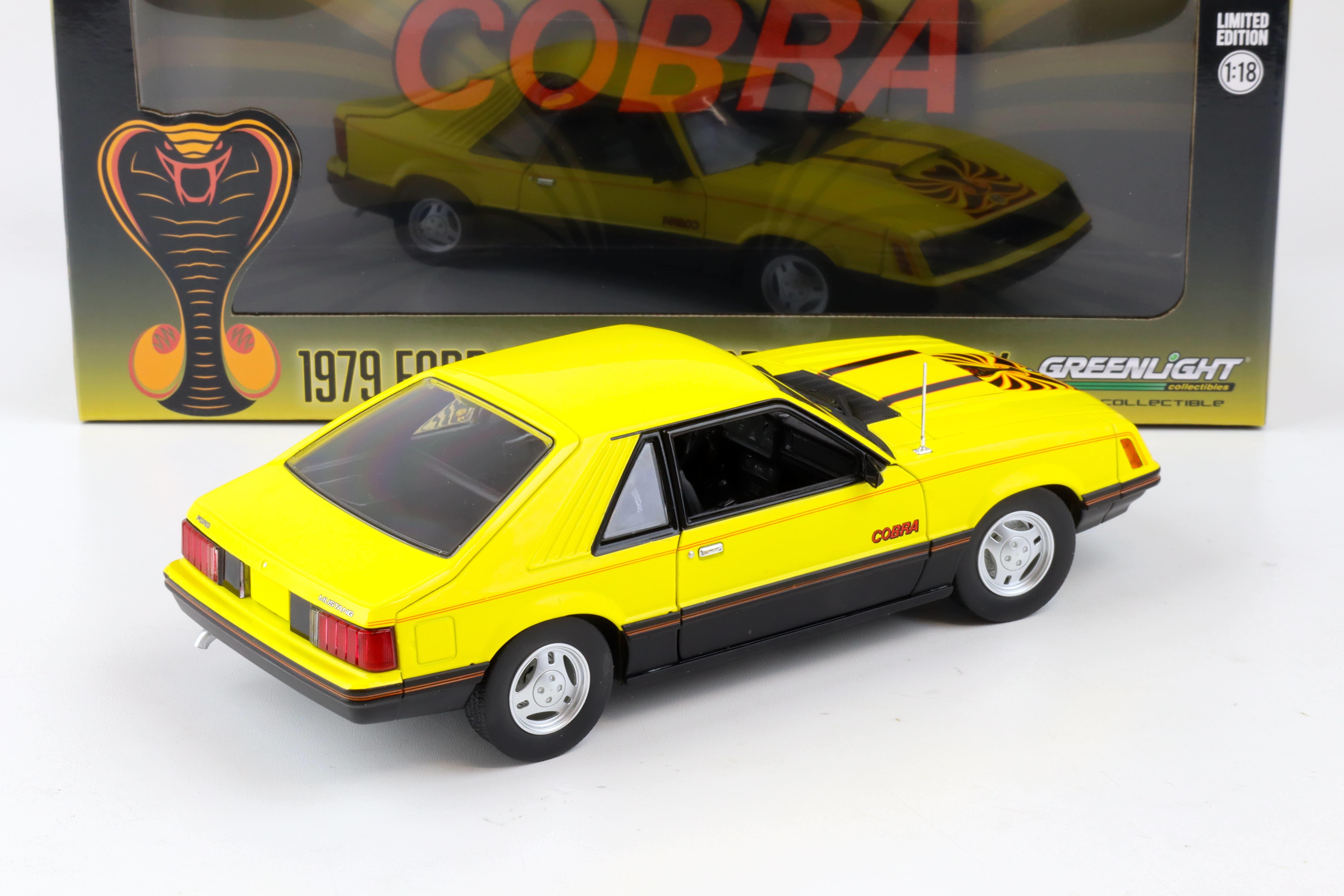 1:18 Greenlight 1979 Ford Mustang Cobra Fastback Coupe bright yellow