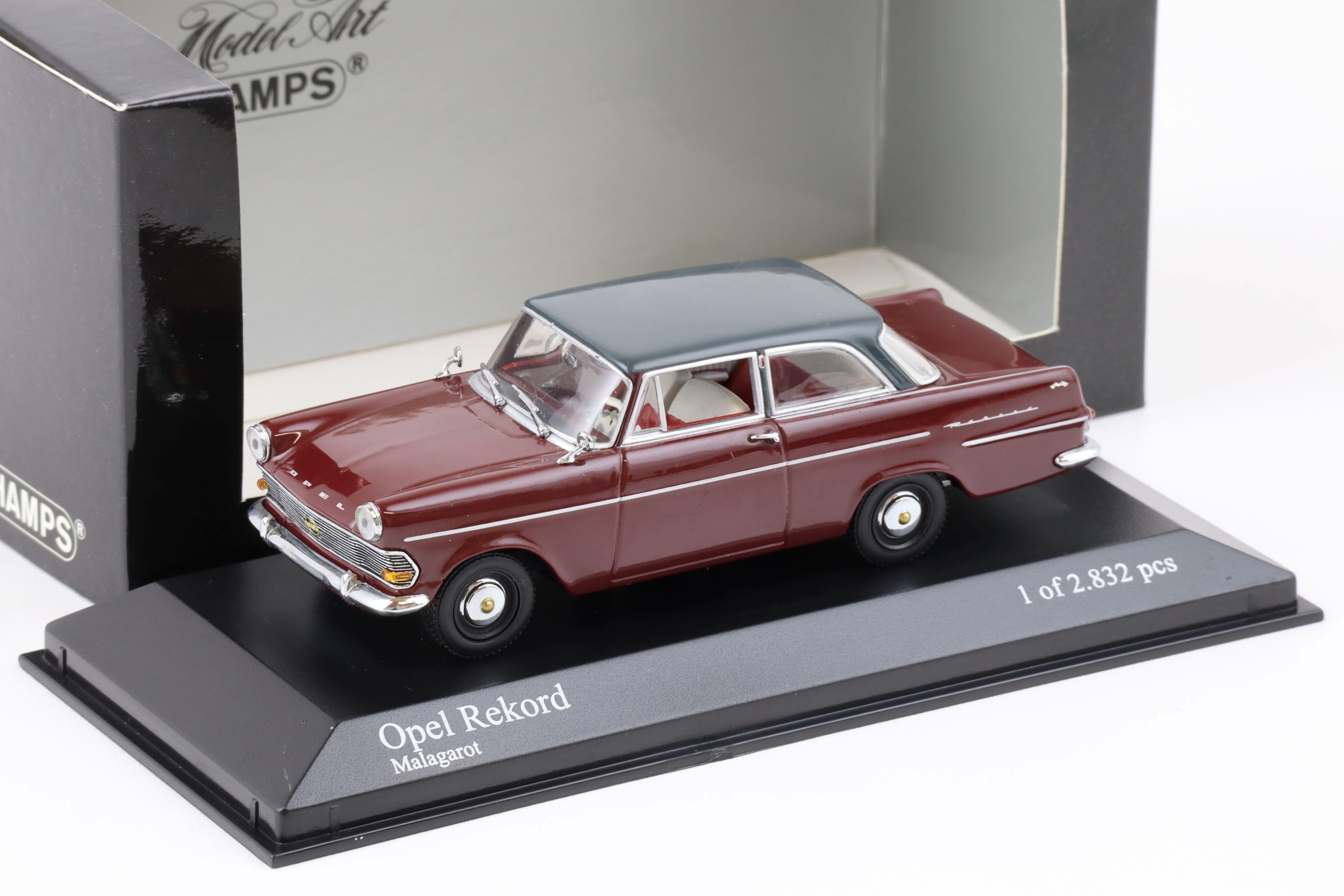 1:43 Minichamps Opel Rekord P2 Malaga red/ grey roof 1960