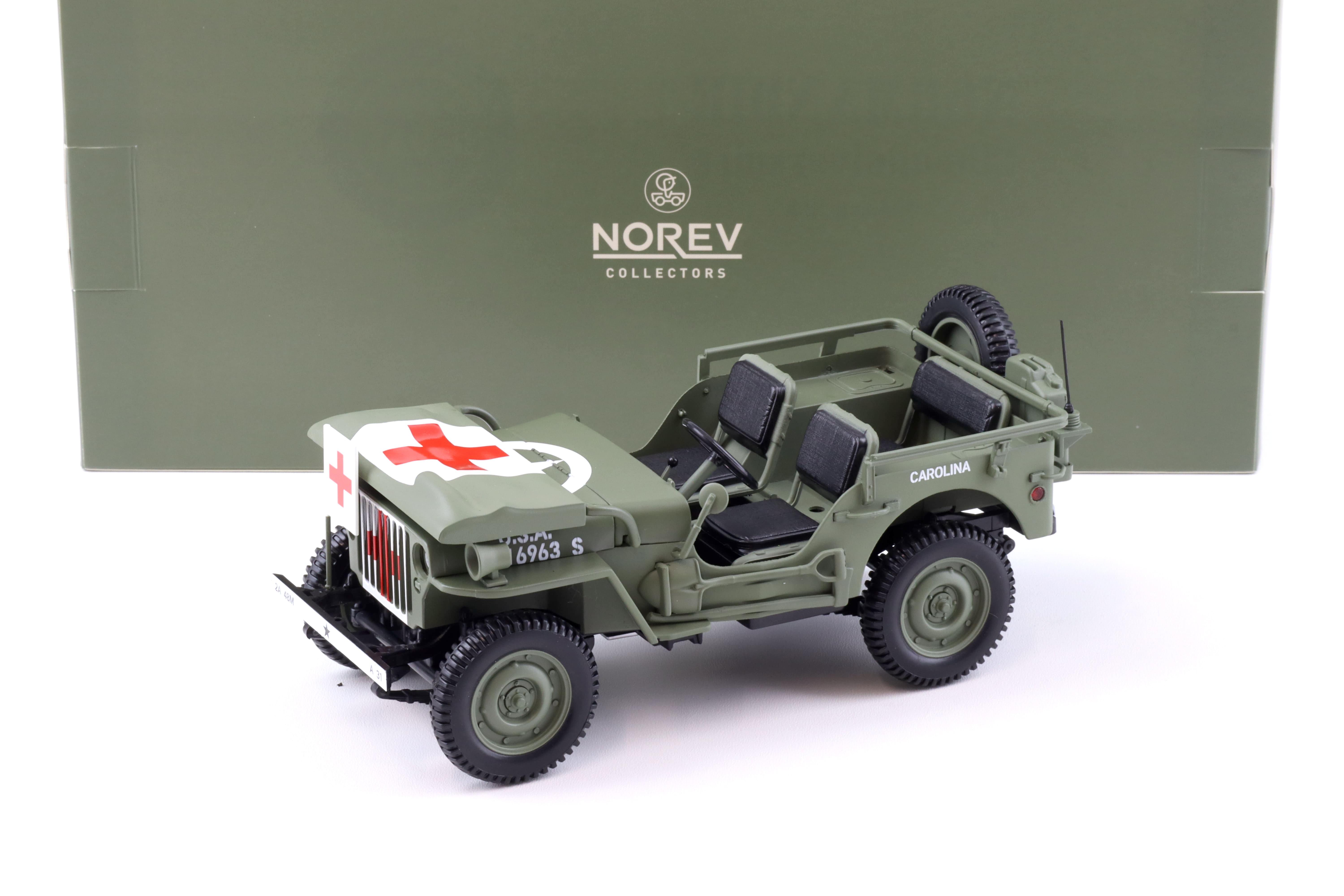 1:18 Norev Jeep Willys Army 1944 Ambulance green/ white  - Limited 200 pcs.