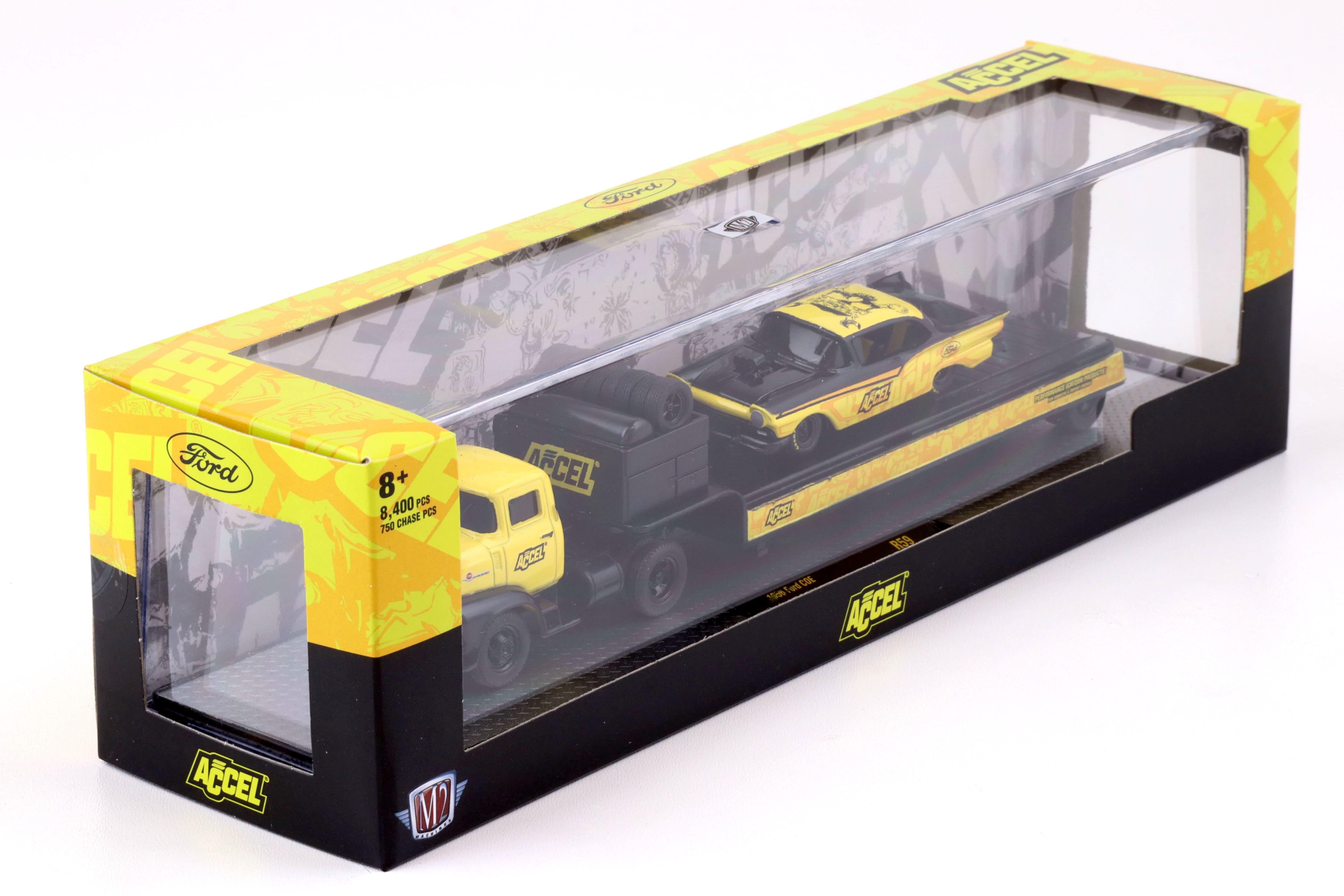 1:64 M2 Machines 1956 Ford COE & 1957 Ford Fairlane 500 ACCEL
