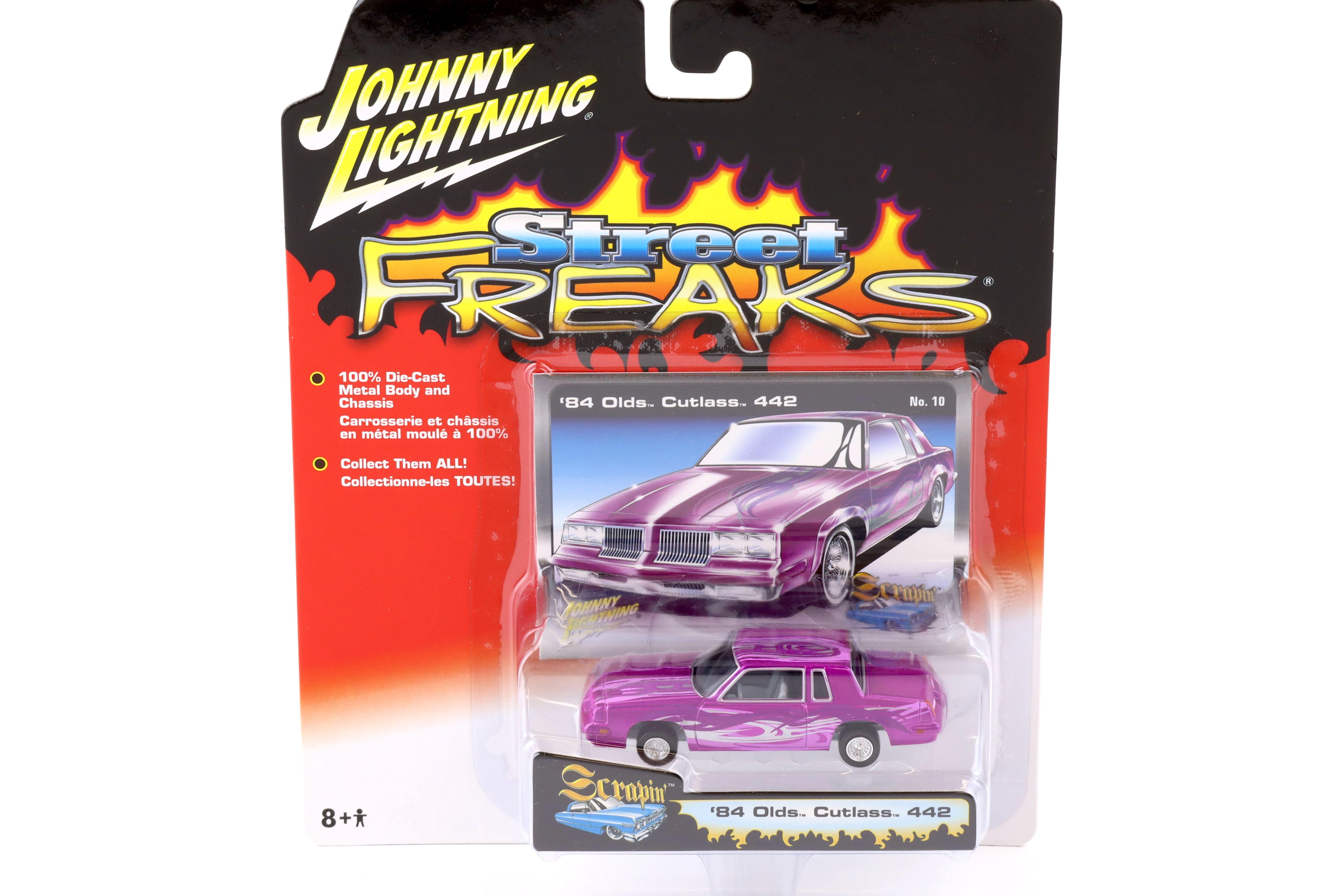 1:64 Johnny Lightning Street Freaks 50301B Scrapin 1984 Oldsmobile Cutlass 442 purple