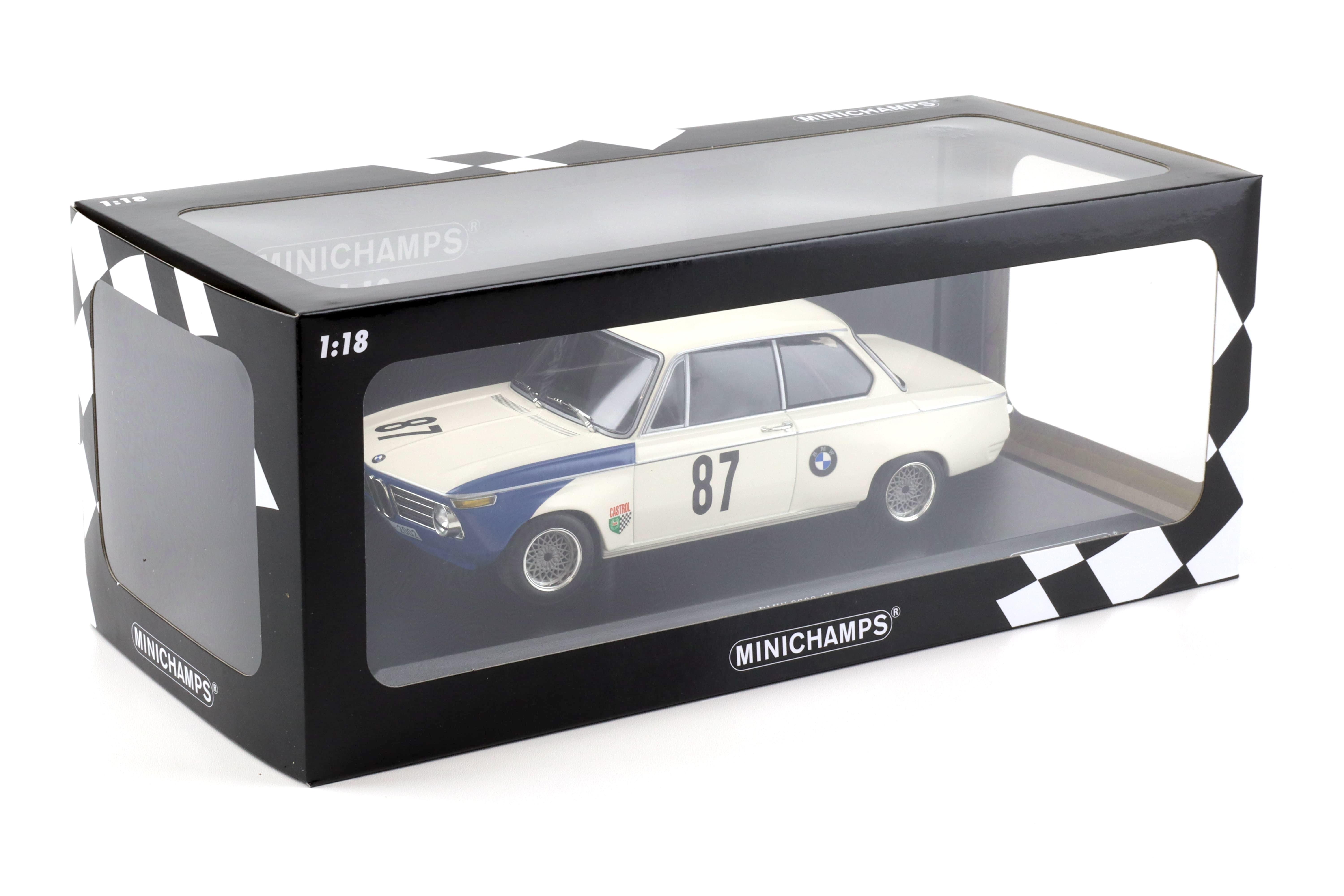 1:18 Minichamps BMW 2002 tiK Hubert Hahne GP Grand Prix Brno 1969 #87 white