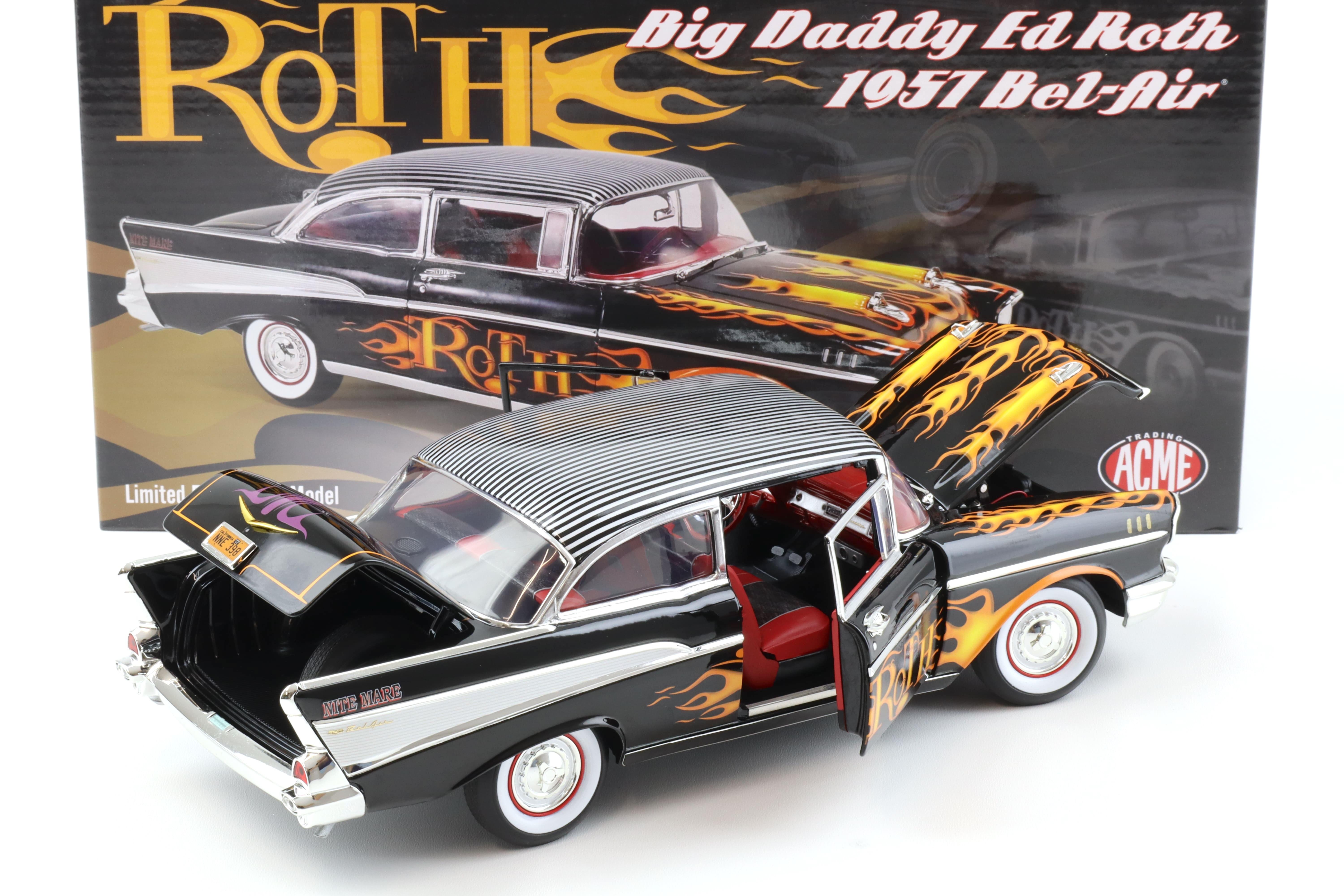 1:18 ACME 1957 Chevrolet Bel Air Big Daddy Ed Roth black/ flames