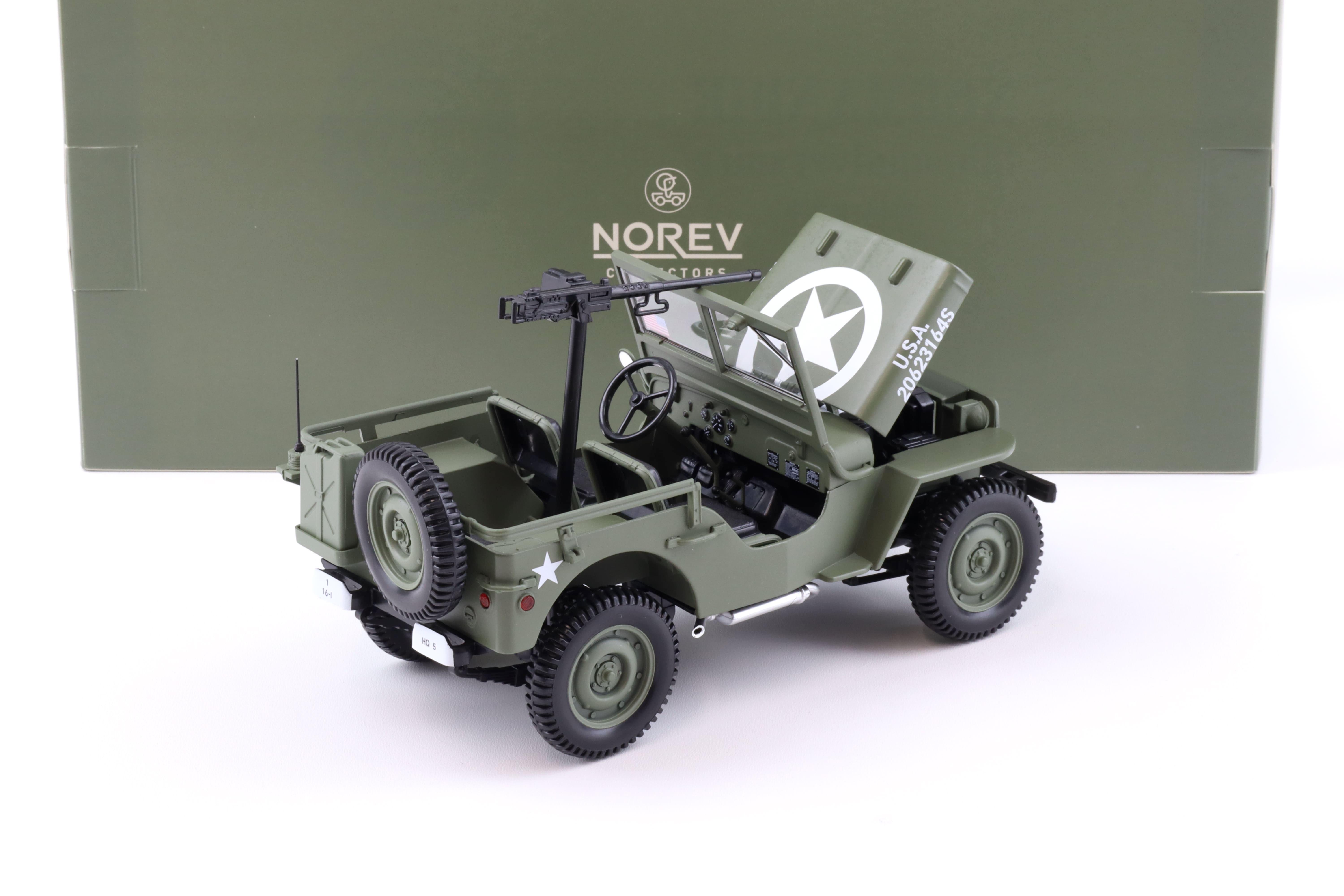 1:18 Norev Jeep Willys Army 1944 D-Day US Army green 189016