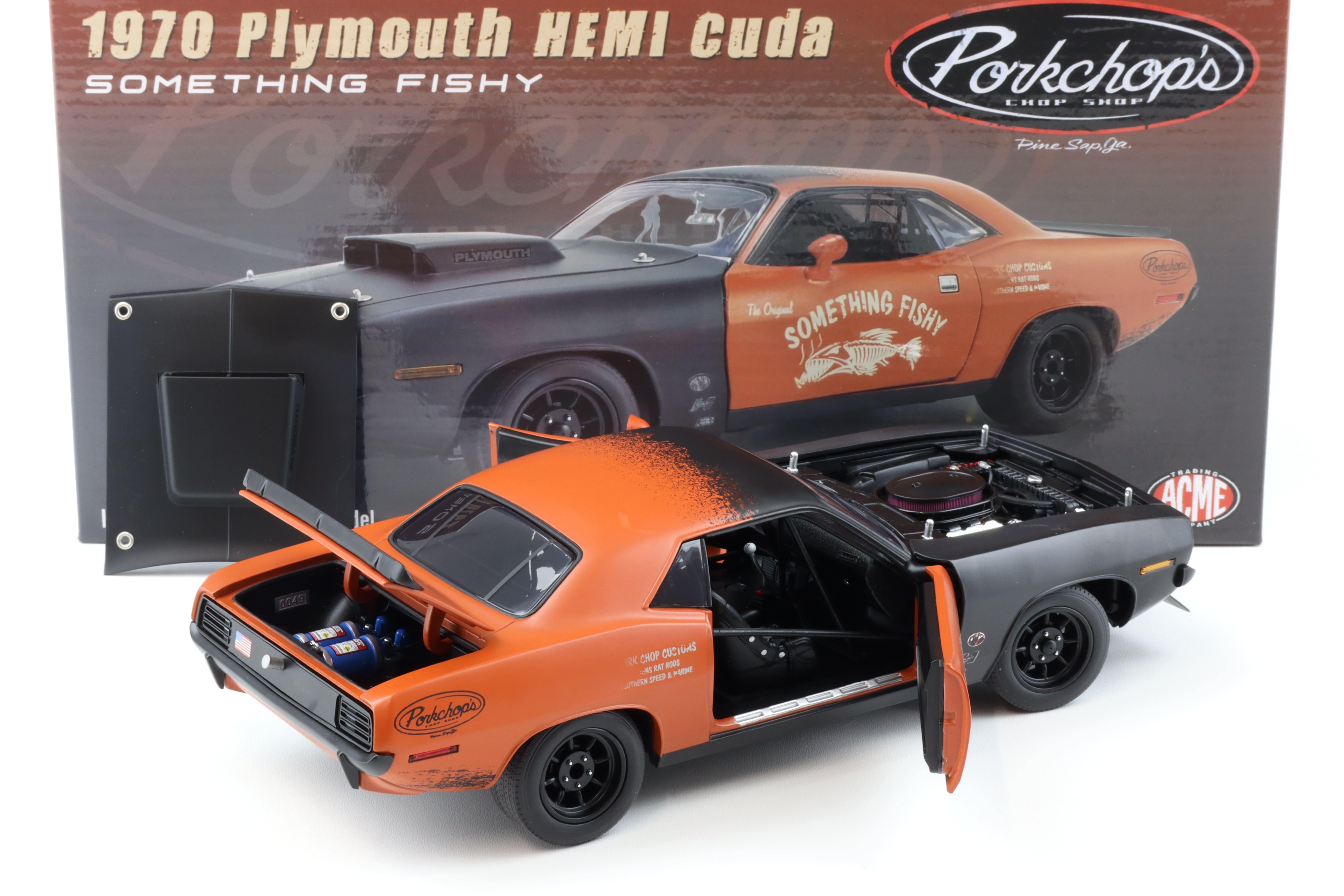 1:18 ACME 1970 Plymouth Hemi Cuda Something Fishy Porkchop's Chop Shop