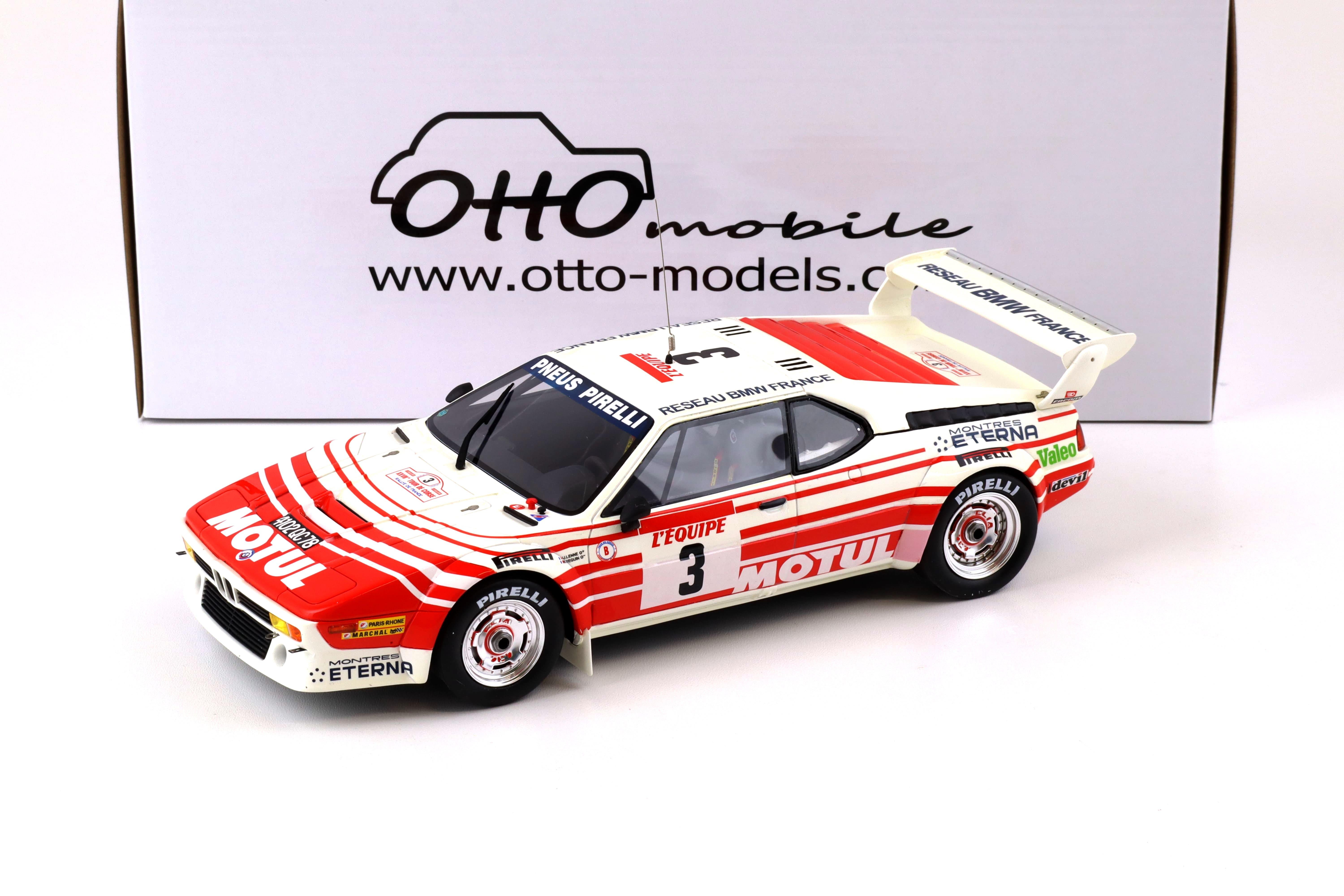 1:18 OTTO mobile OT126 BMW M1 Gr. B Tour de Corse 1983 Motul #3 white / red