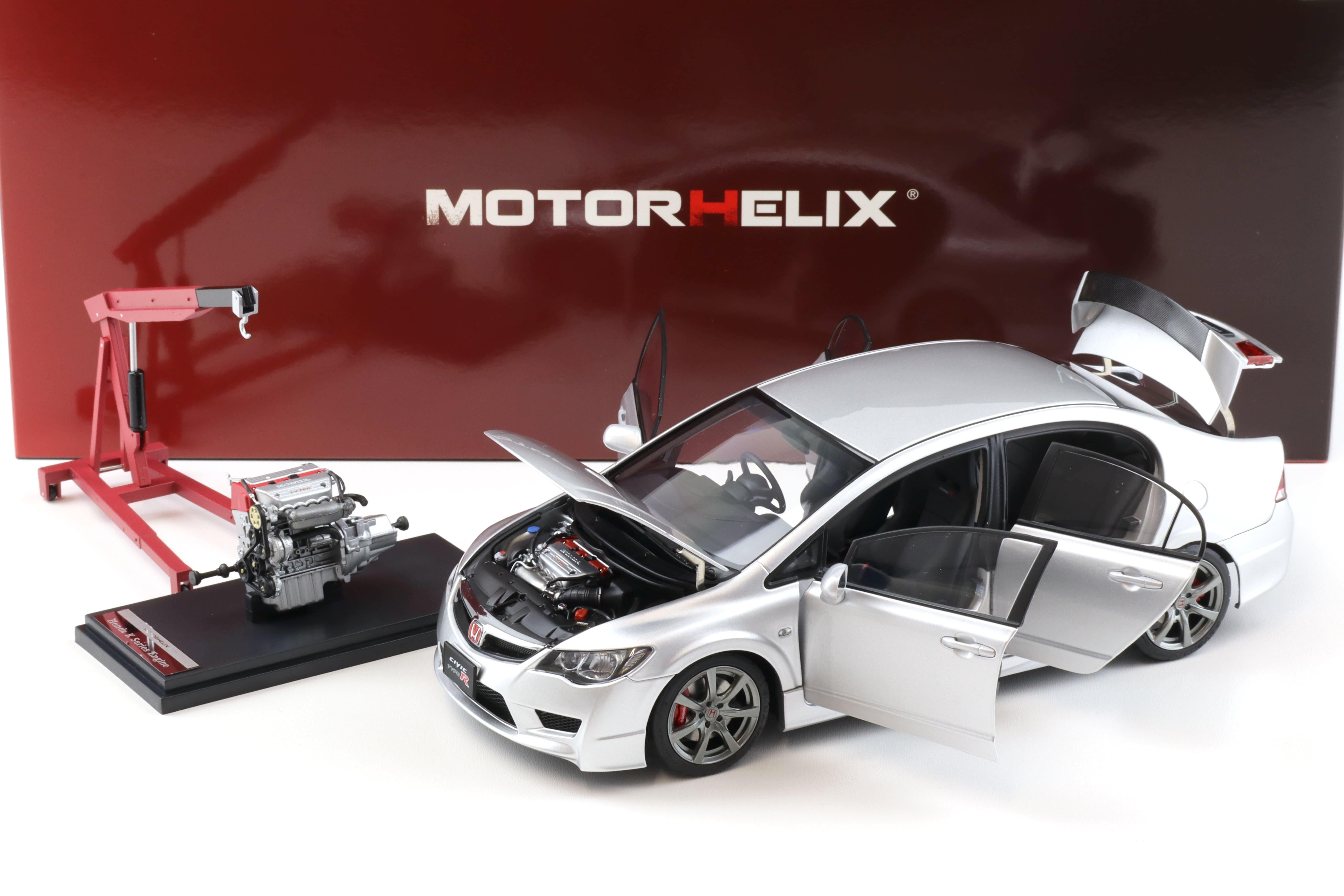 1:18 Motorhelix Honda Civic Type R (FD2) 2007 Early Version Platinum silver metallic M85410