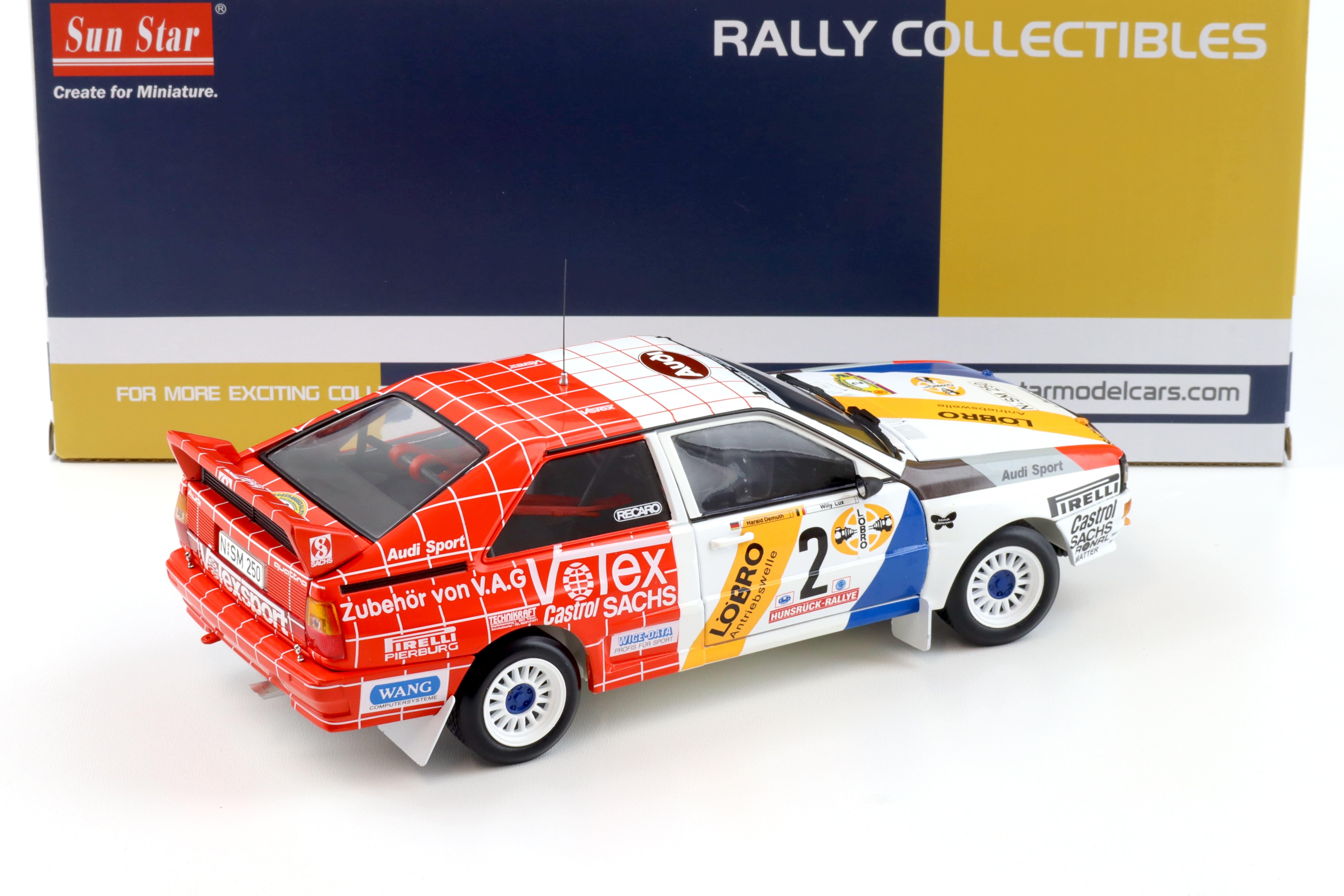 1:18 Sun Star Audi Quattro A1 Winner Int. AVD/STH Hunsrück Rally 1984 #2 Demuth