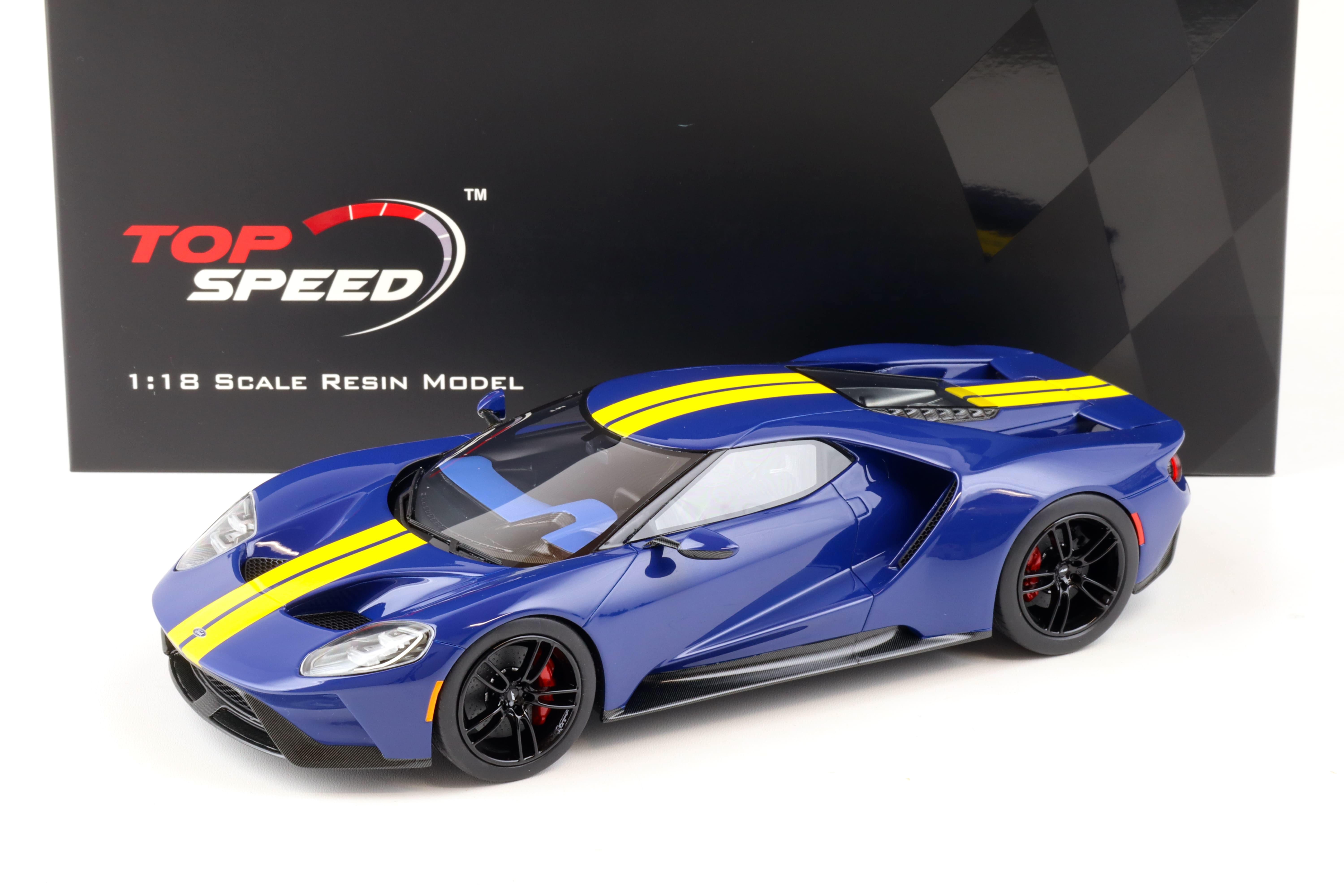 1:18 Top Speed Ford GT Coupe SUNOCO blue/ yellow stripes TS0305