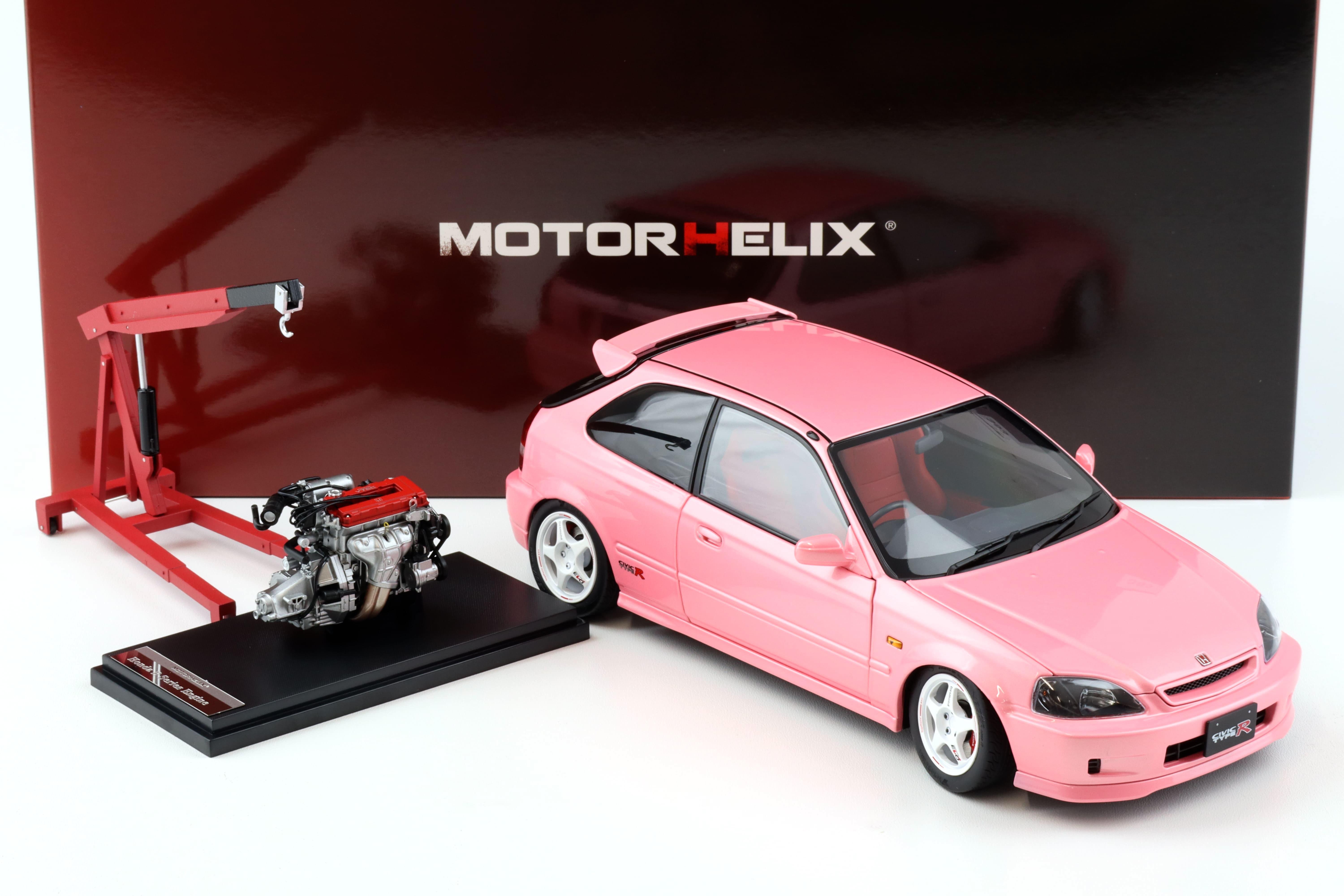 1:18 Motorhelix Honda Civic Type R (EK9) Customized Version Sweet pink + engine M85008