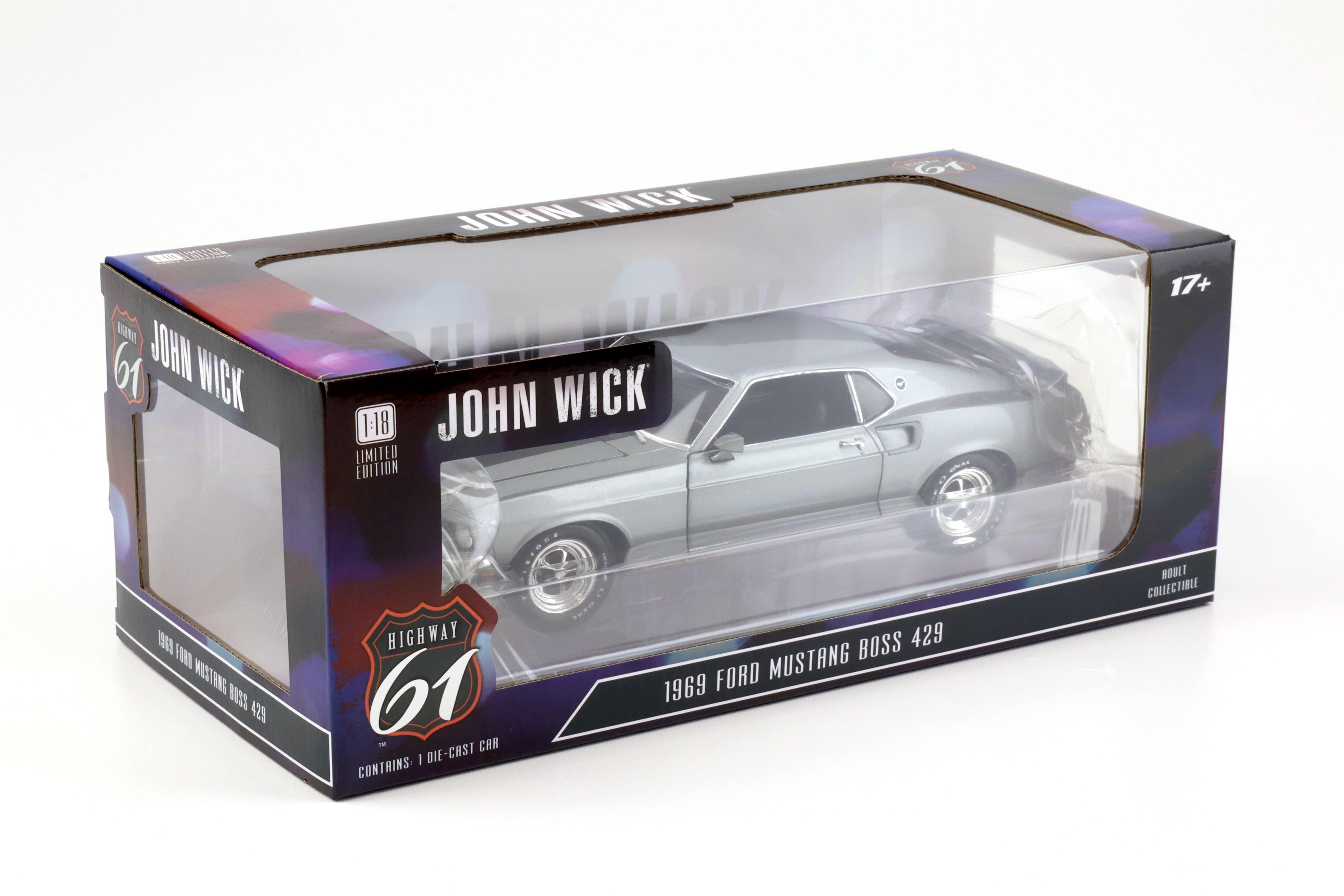 1:18 Highway61 Ford Mustang Boss 429 JOHN WICK grey/ black 1969