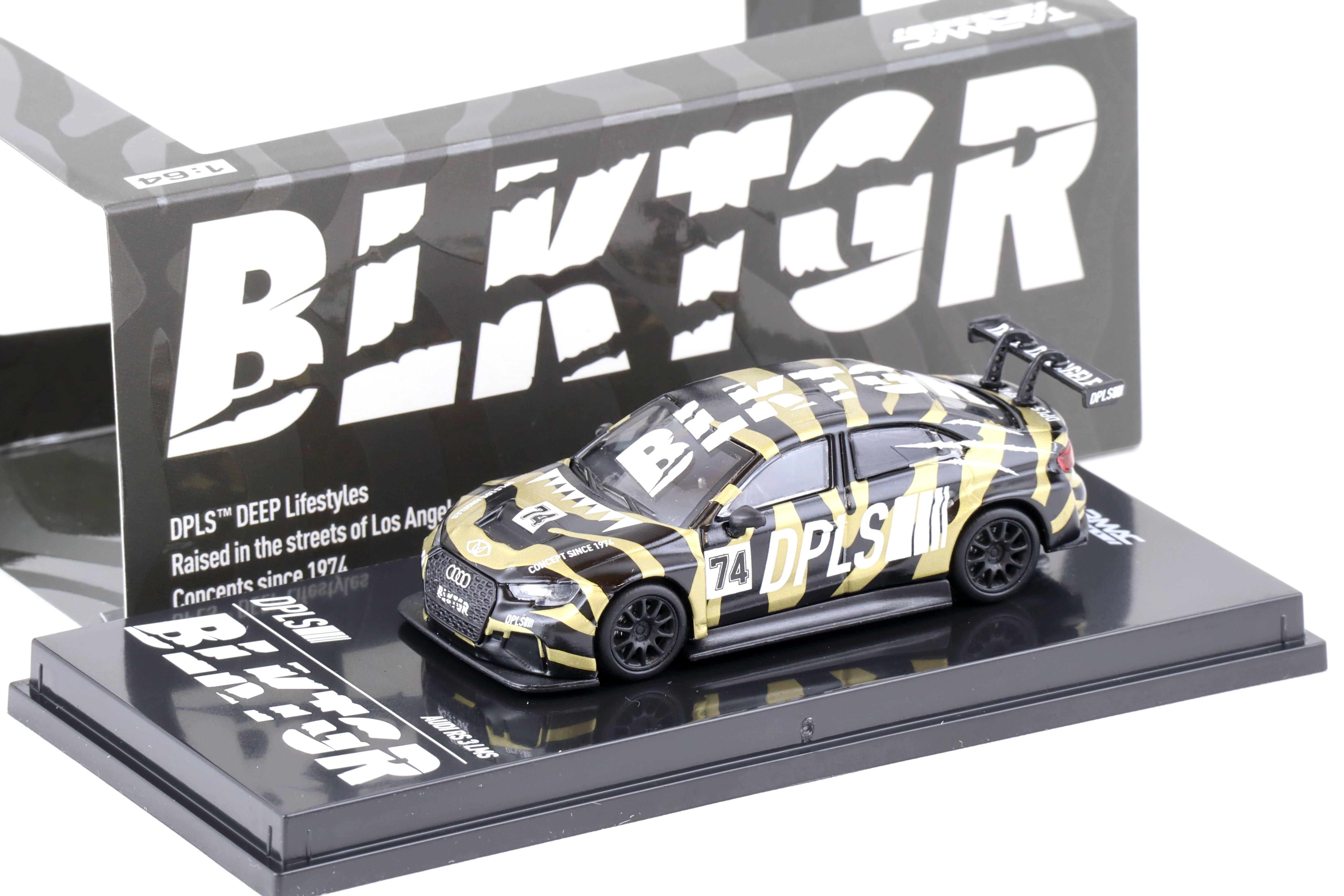 1:64 Tarmac Works Audi RS3 LMS #74 BLKTGR DPLS black / gold / white