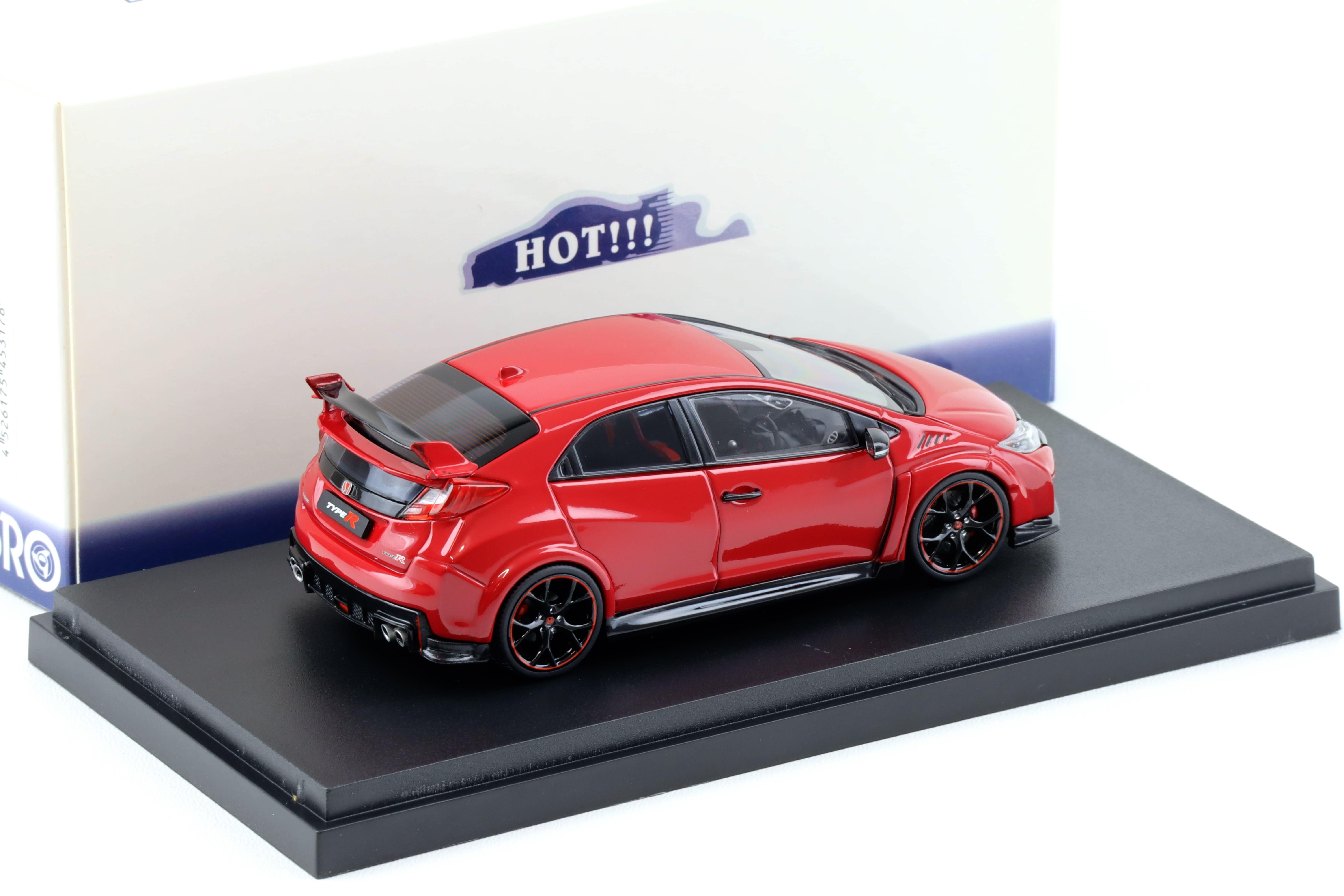 1:43 Ebbro Honda Civic Type R 2015 UK License Plate Milano red