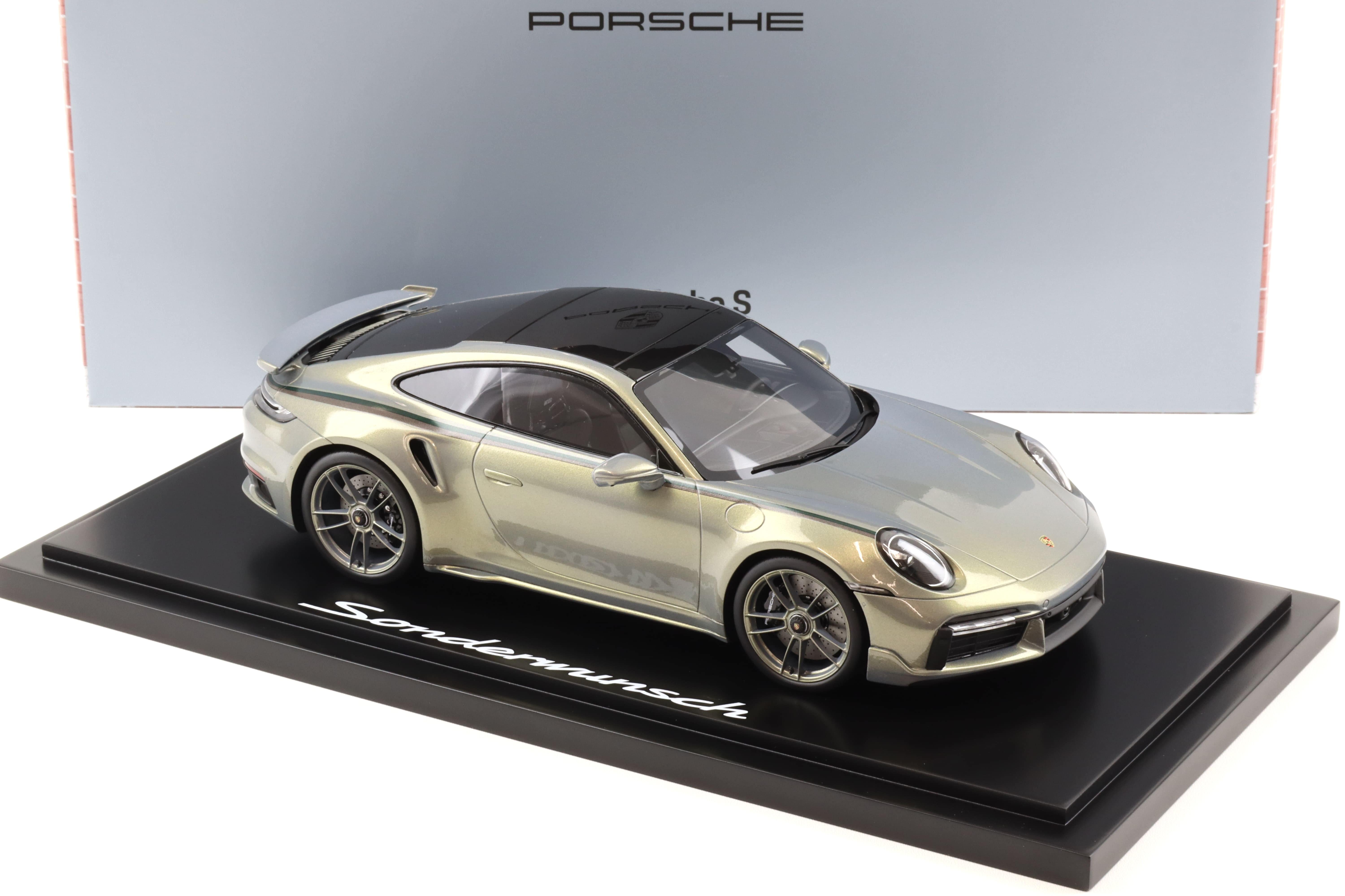 1:18 Spark Porsche 911 992 Turbo S Sonderwunsch Urban Bamboo Chromaflair WAP DEALER