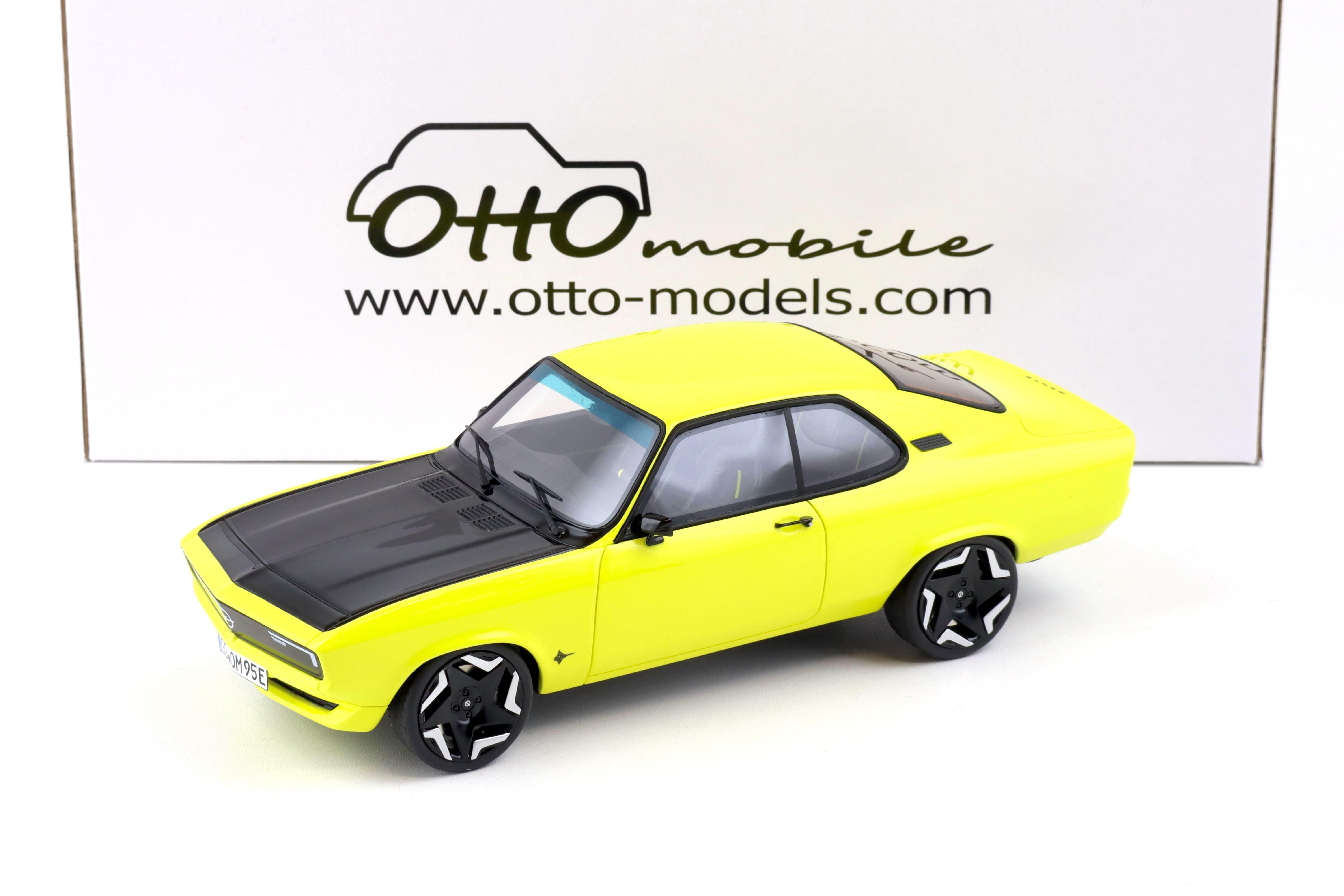 1:18 OTTO mobile OT434 Opel Manta GSE Elektromod Coupe yellow 2021
