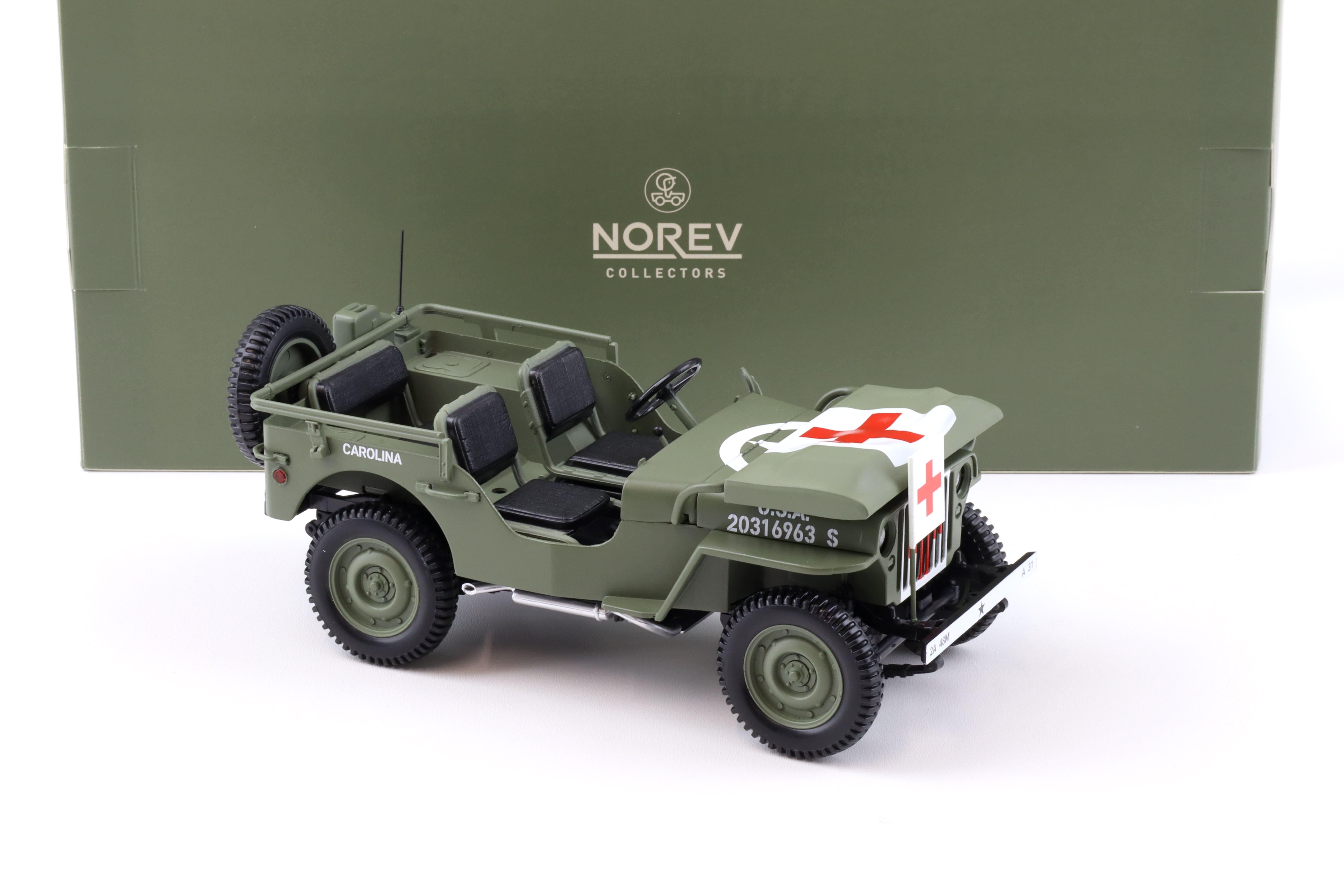 1:18 Norev Jeep Willys Army 1944 Ambulance green/ white  - Limited 200 pcs.