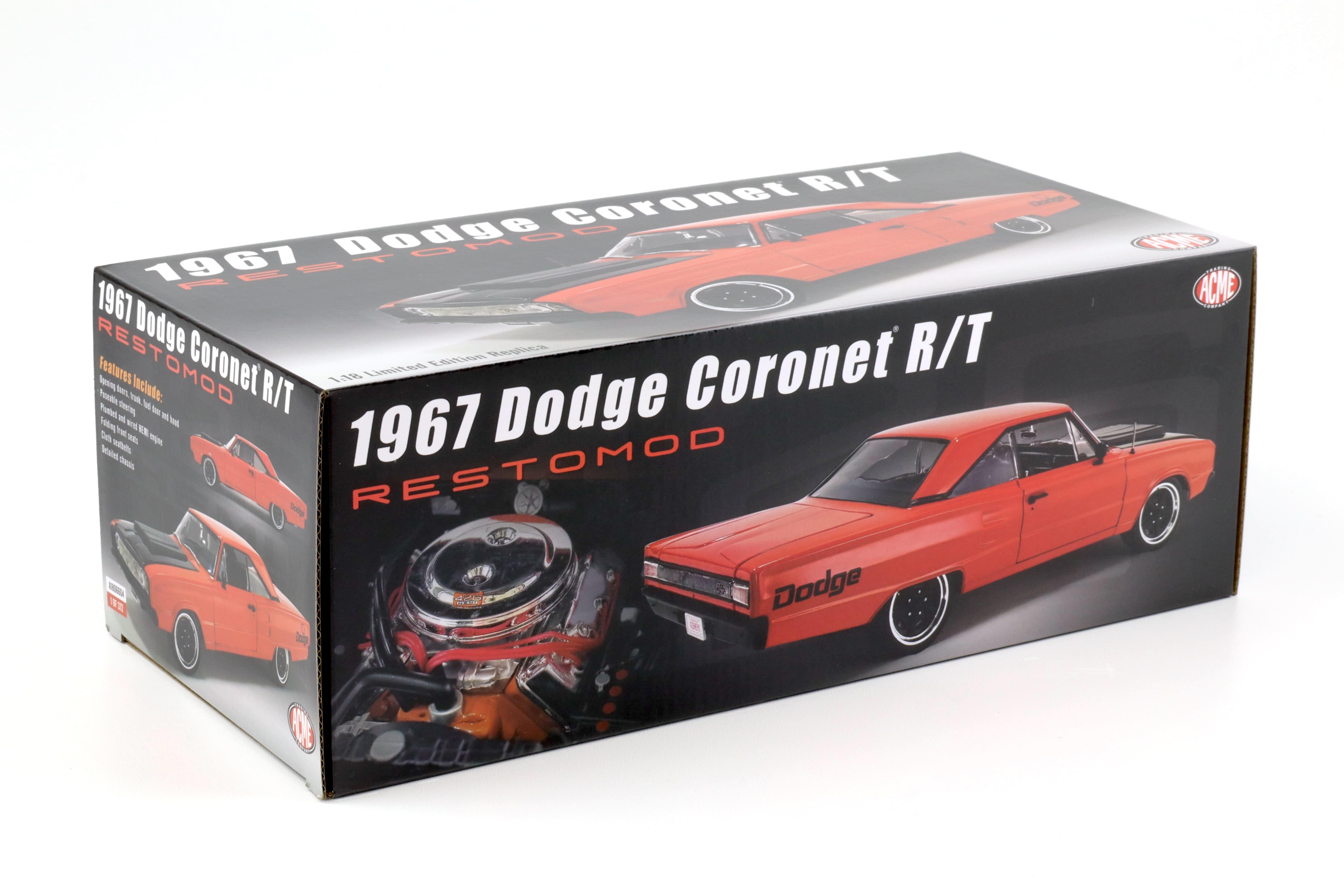 1:18 ACME 1967 Dodge Coronet R/T RESTOMOD red-orange/ black