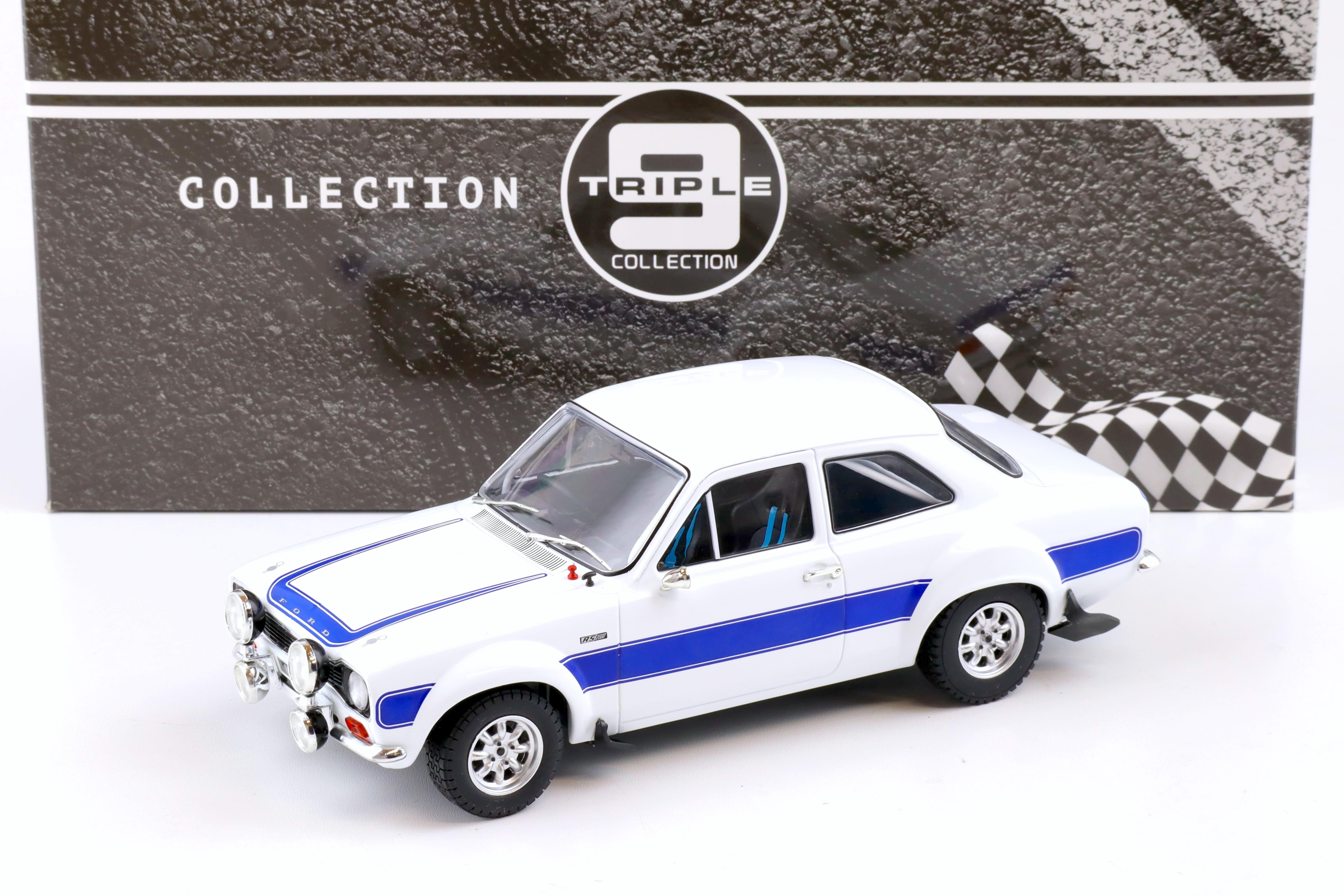 1:18 Triple9 Collection Ford Escort RS 2000 MK1 Road Car white/ blue stripes