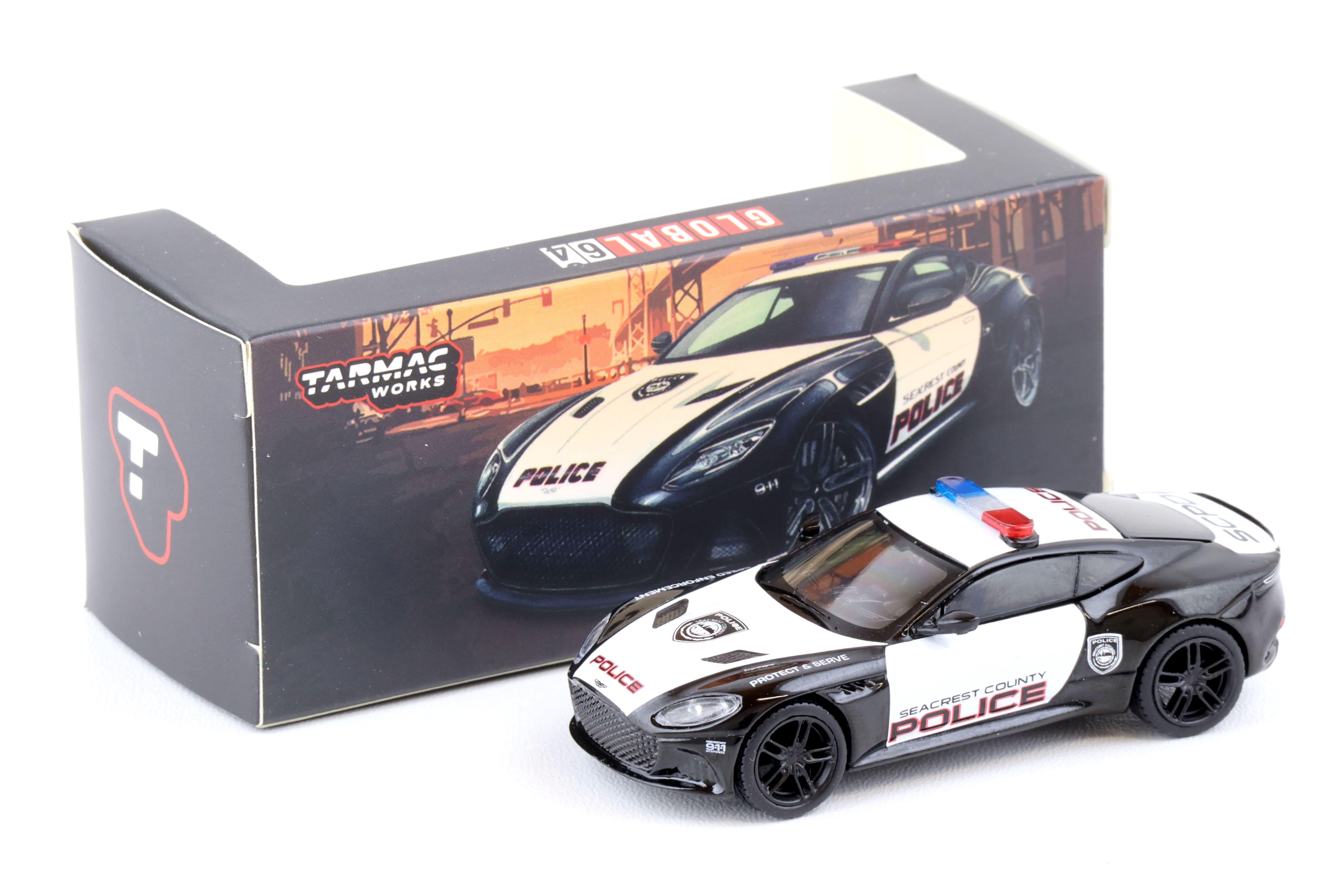 1:64 Tarmac Works Aston Martin DBS Superleggera Police Car black/ white