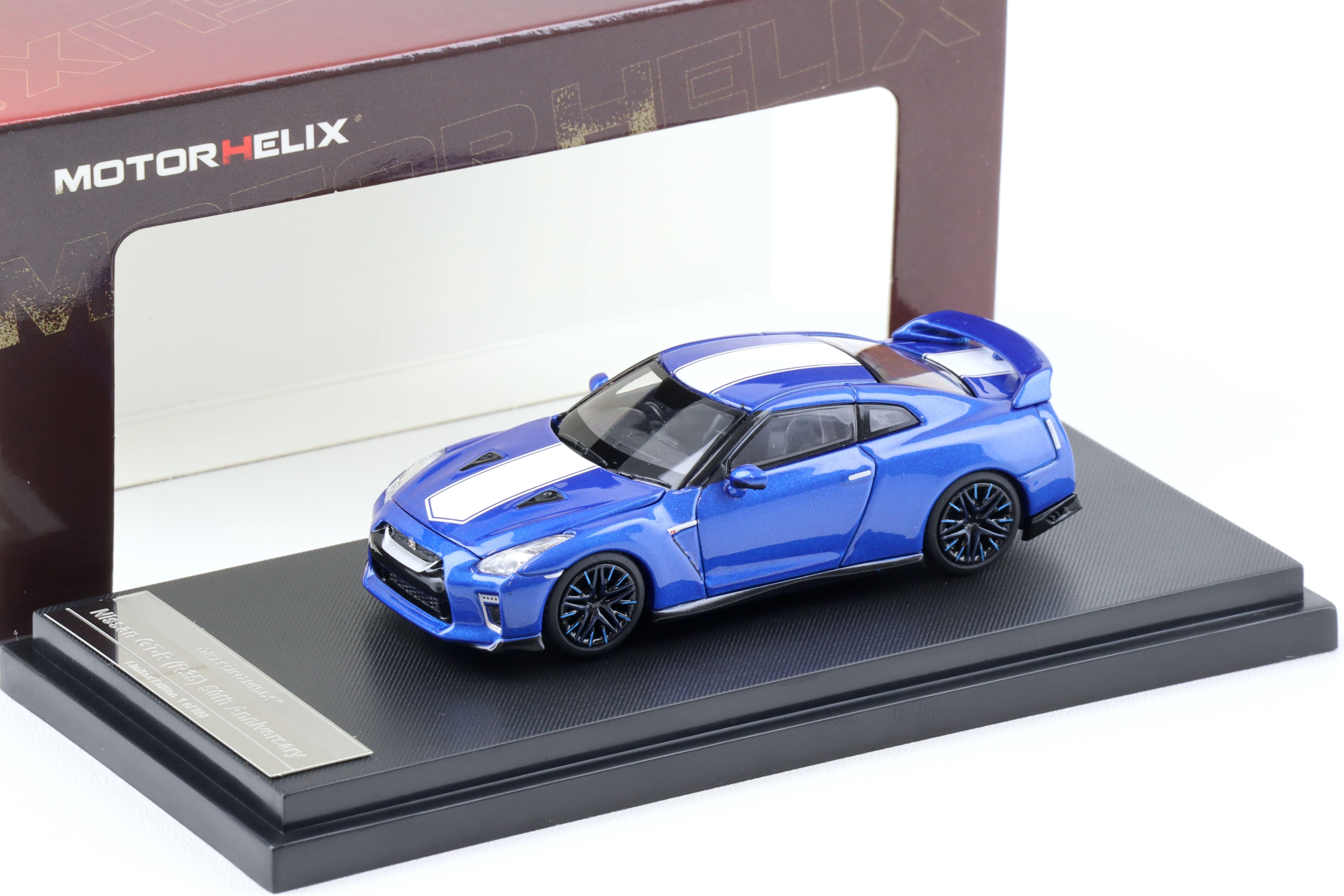 1:64 Motorhelix Nissan GT-R (R35) 50th Anniversary Wangan blue M63501