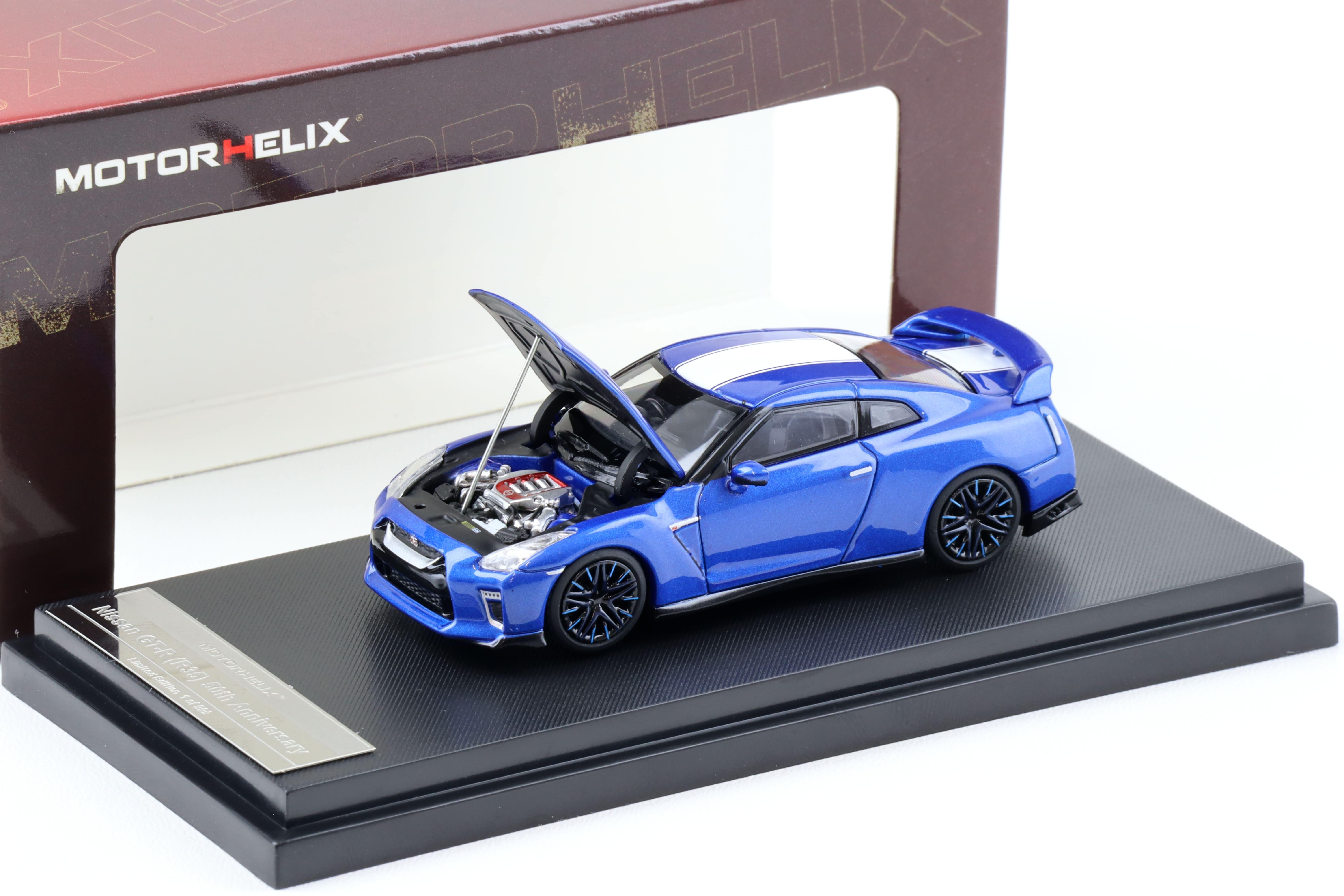 1:64 Motorhelix Nissan GT-R (R35) 50th Anniversary Wangan blue M63501