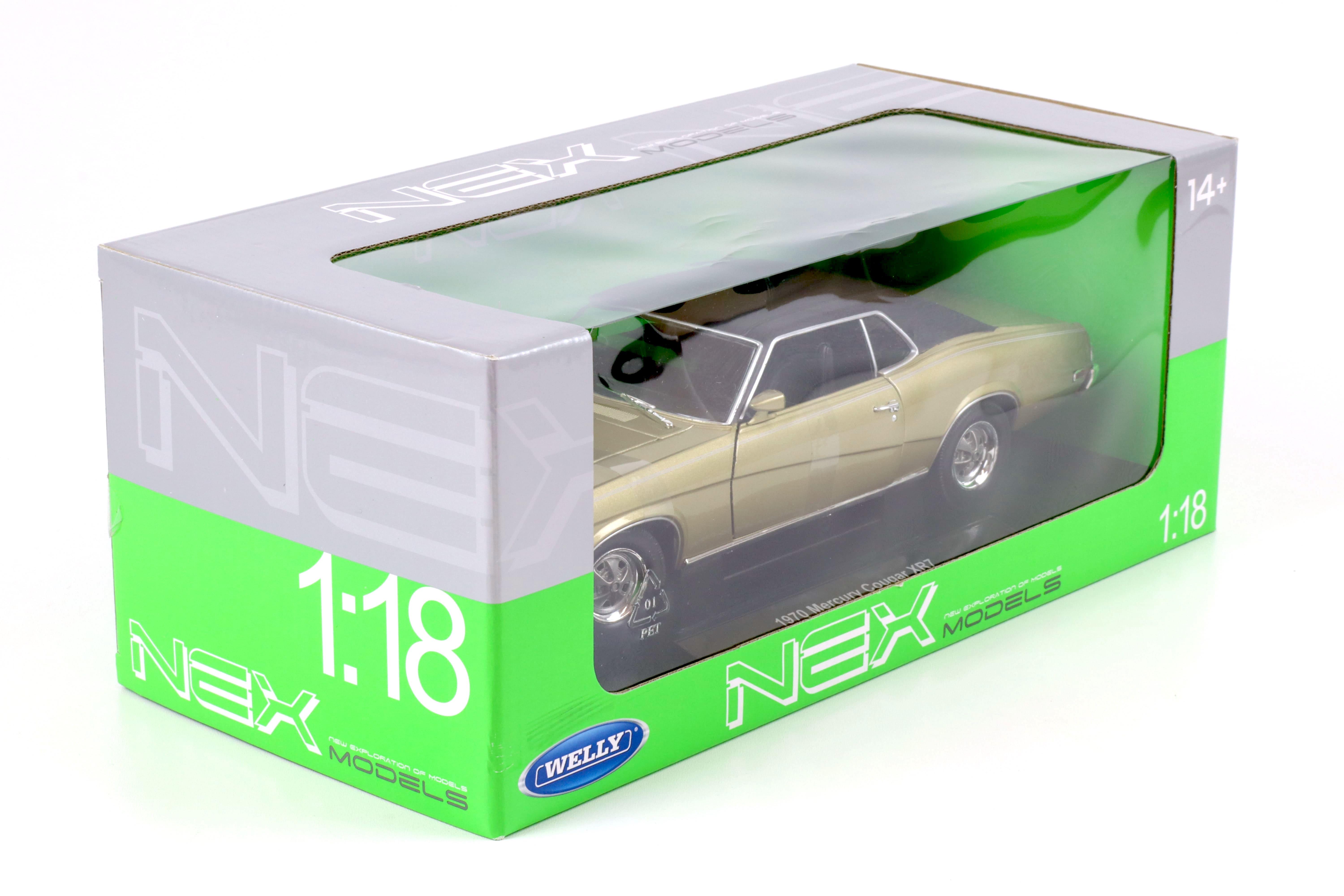1:18 Welly NEX 1970 Mercury Cougar XR7 Coupe gold metallic/ black
