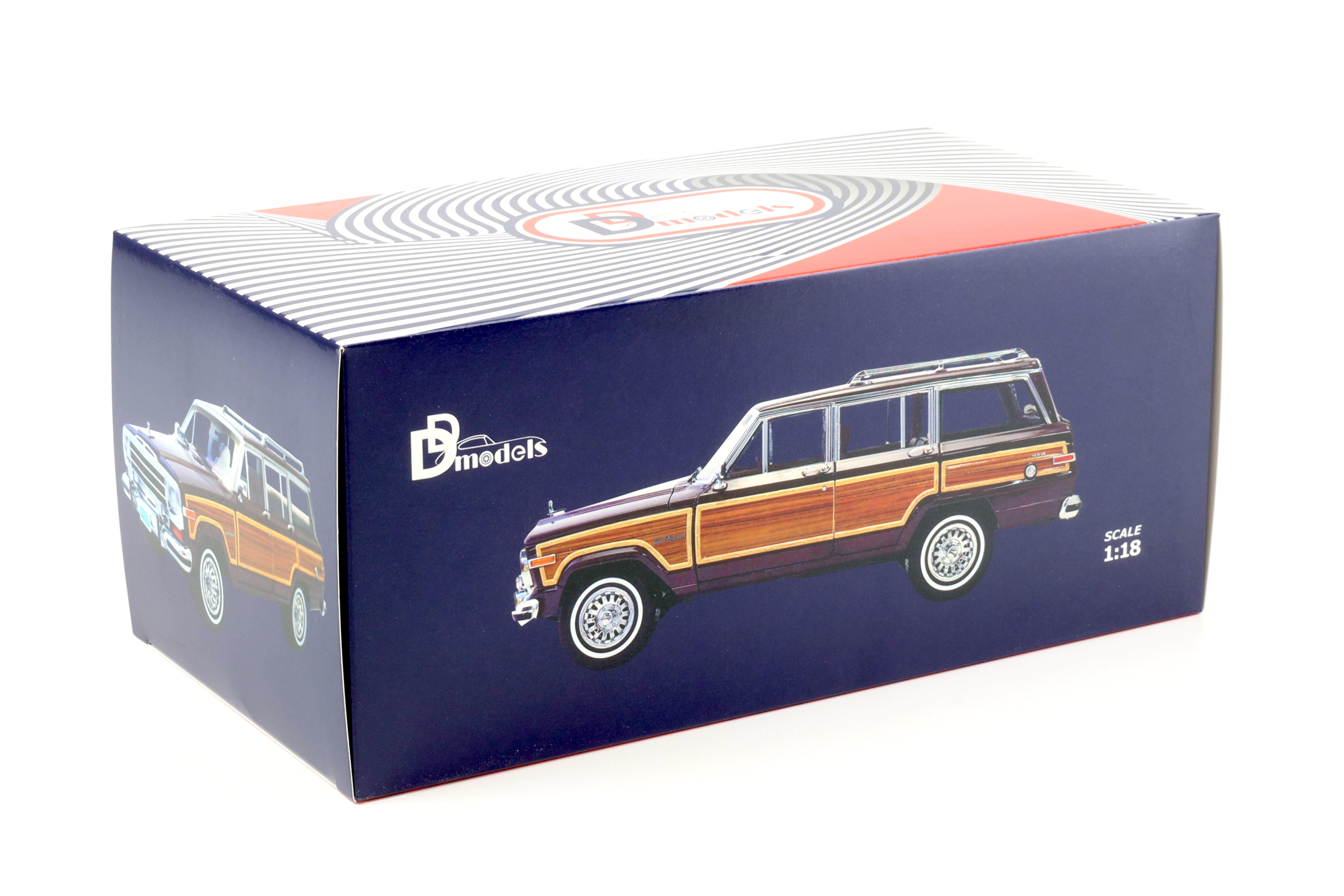 1:18 DD-Models Jeep Grand Wagoneer 1991 Black cherry dark red/ wood DO00110