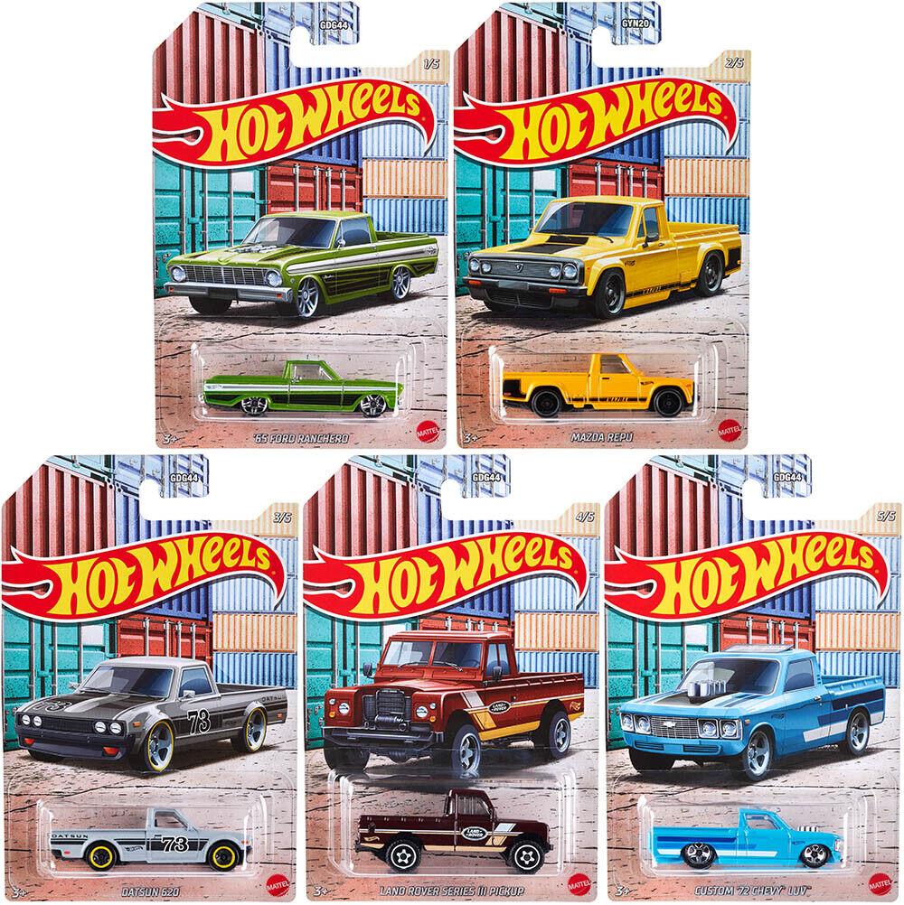 1:64 Hot Wheels 2021 Hot Pick-Ups Set 5 pcs. Ford, Mazda, Land Rover GDG44-956Q